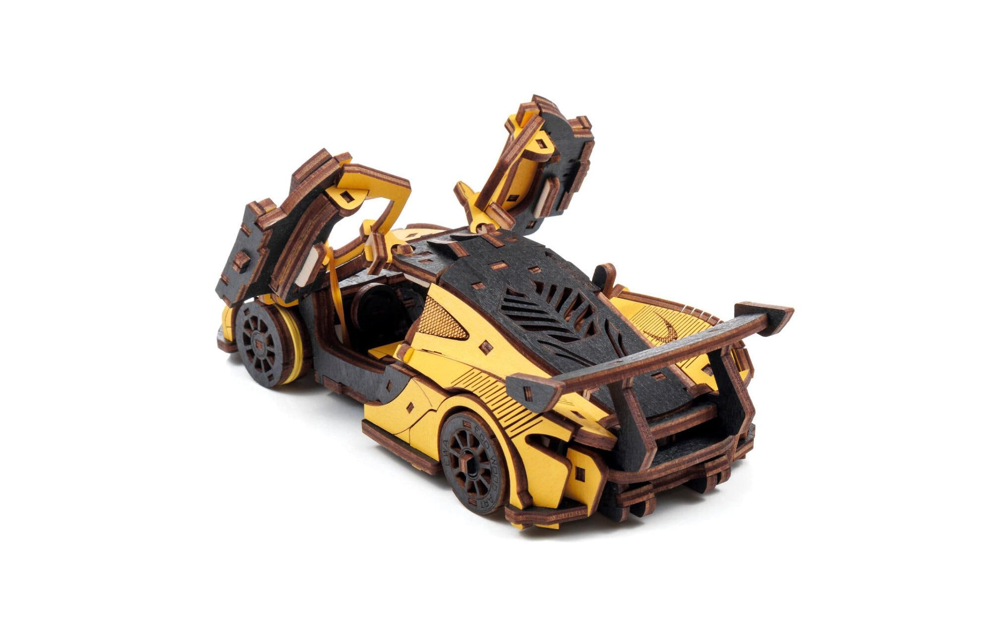 Eco-Wood-Art Bausatz Rennwagen Gelb