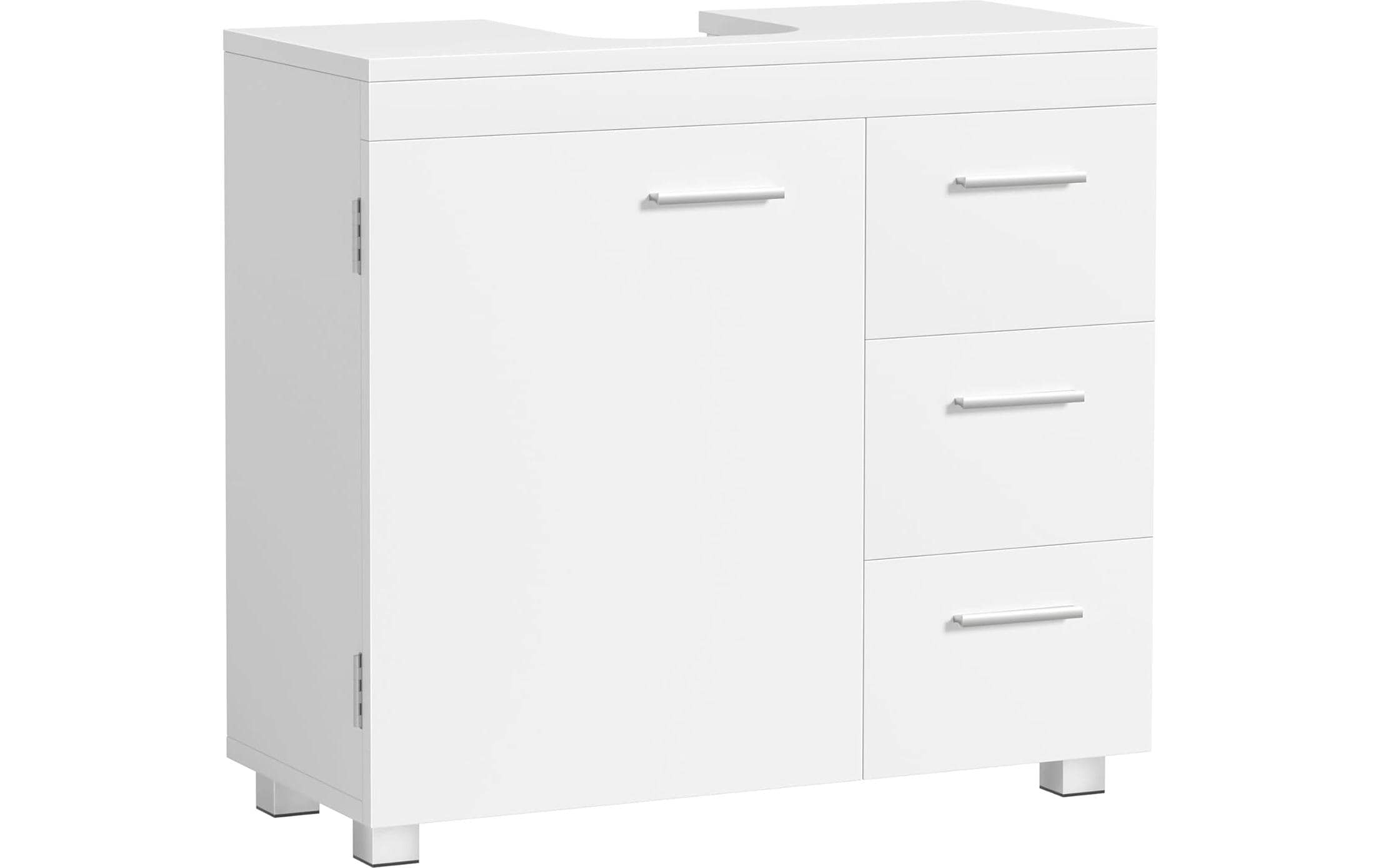 VASAGLE Waschbeckenunterschrank 30 x 64 cm, Weiss