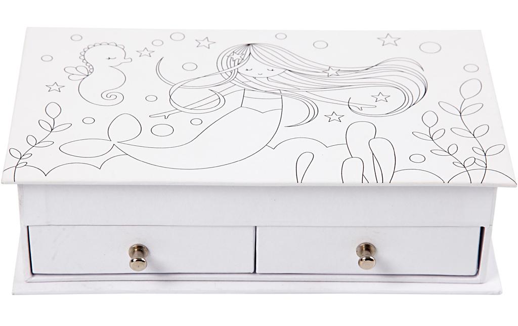 Creativ Company Papp-Schachtel Meerjungfrau 1 Stück, Weiss Creativ Company Papp-Schachtel Meerjungfrau 1 Stück, Weiss