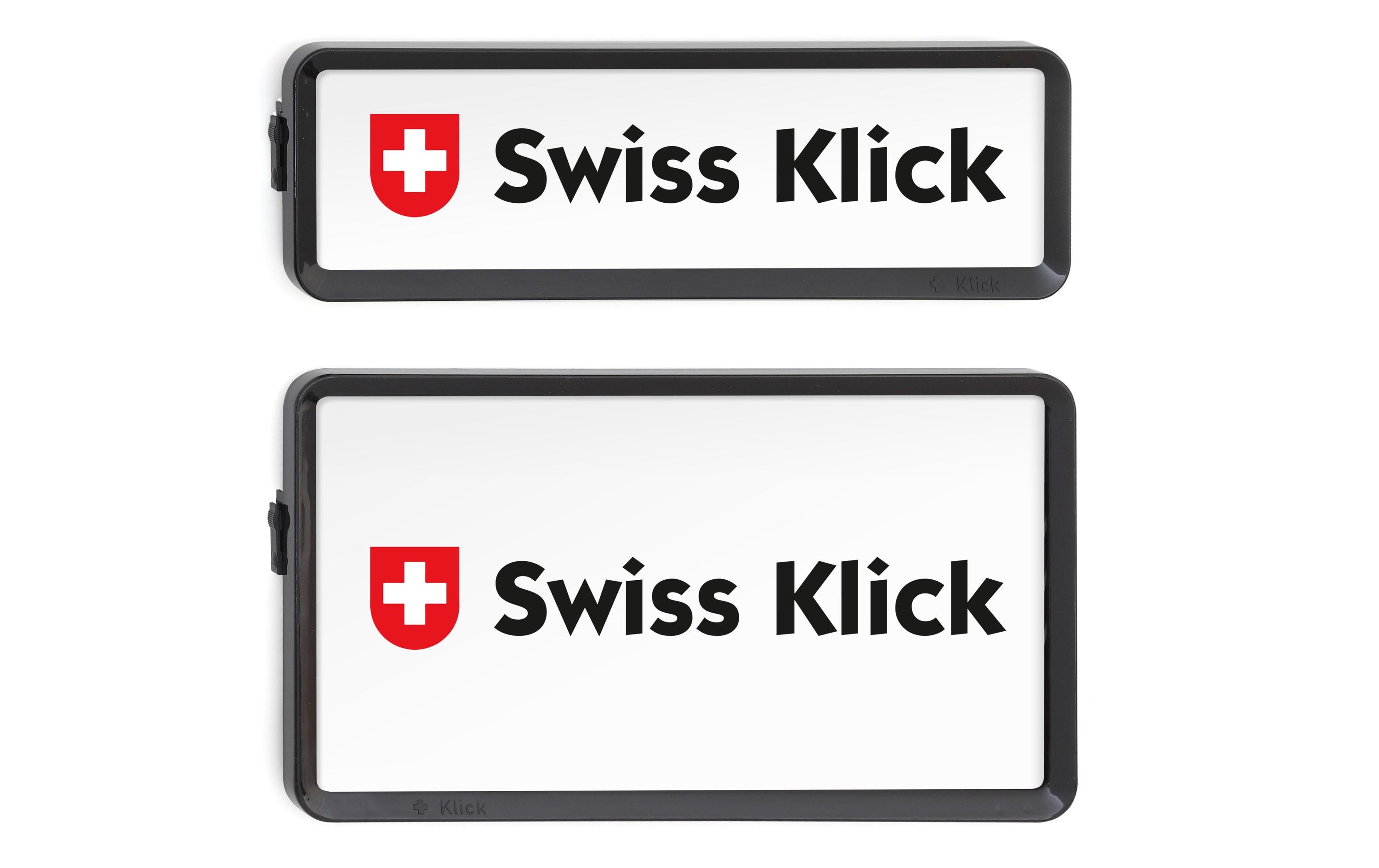 Swiss Klick Kennzeichenhalterset Hochformat Schwarz Swiss Klick Kennzeichenhalterset Hochformat Schwarz