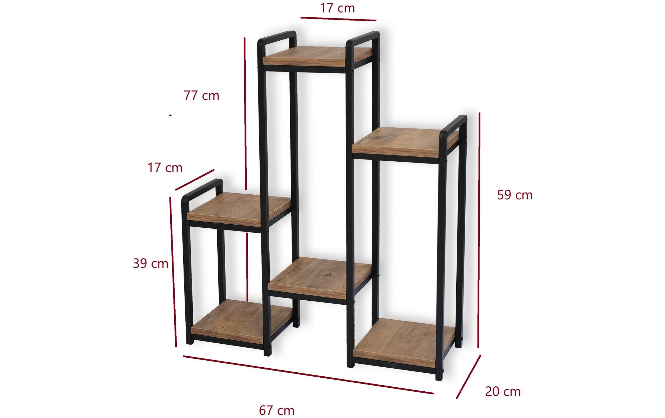 Woody Fashion Pflanzenständer Rosa 77 cm, Schwarz/Braun