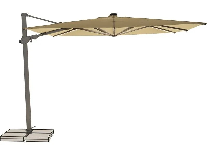Suncomfort by Glatz Sonnenschirm Varioflex Solar LED, 300 x 300 cm, Hellbeige Suncomfort by Glatz Sonnenschirm Varioflex Solar LED, 300 x 300 cm, Hellbeige