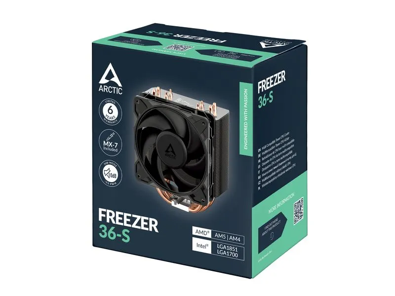 Arctic Cooling Freezer 36-S Edelstahl Schwarz 120 mm Arctic Cooling Freezer 36-S Edelstahl Schwarz 120 mm