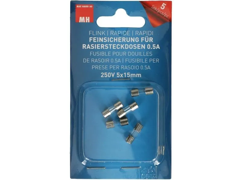 Max Hauri Schmelzsicherung 5 x 15 mm Flink 0.5 A, 5 Stück