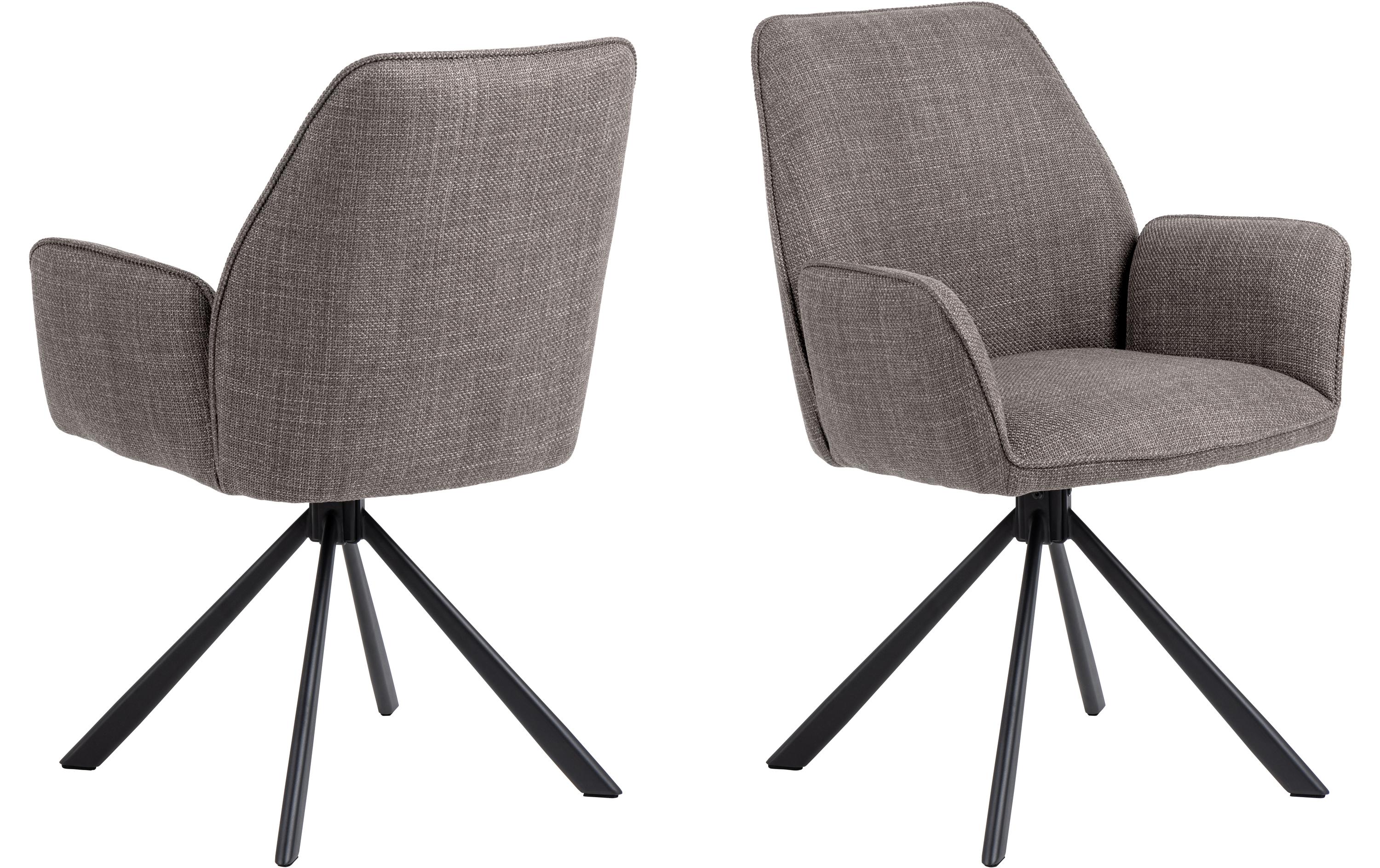 AC Design Stuhl Glenda, 2 Stück, Hellgrau/Braun