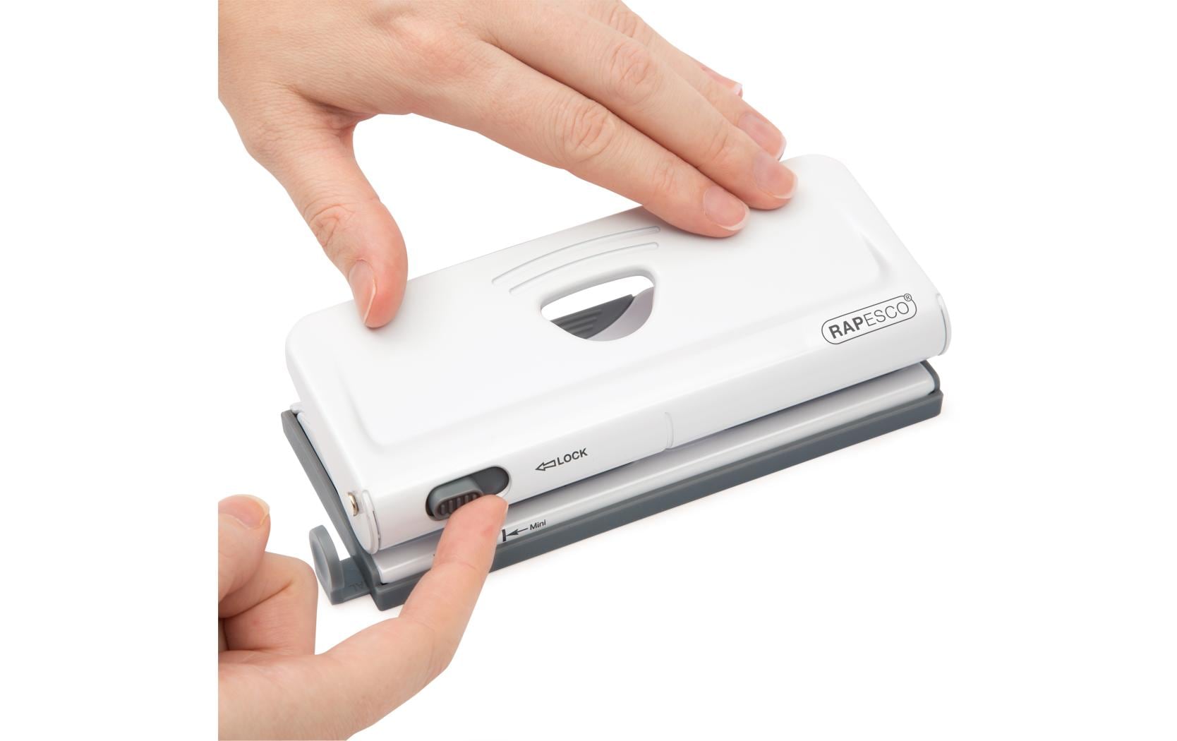 Rapesco Verstellbarer 6-fach Terminplanerlocher 10 Blatt, Weiss