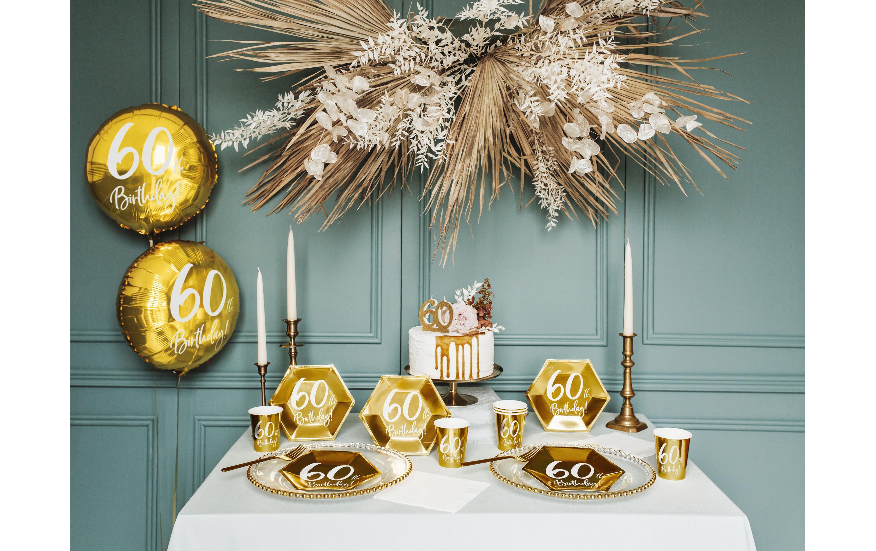 Partydeco Folienballon 60th Birthday Gold/Weiss