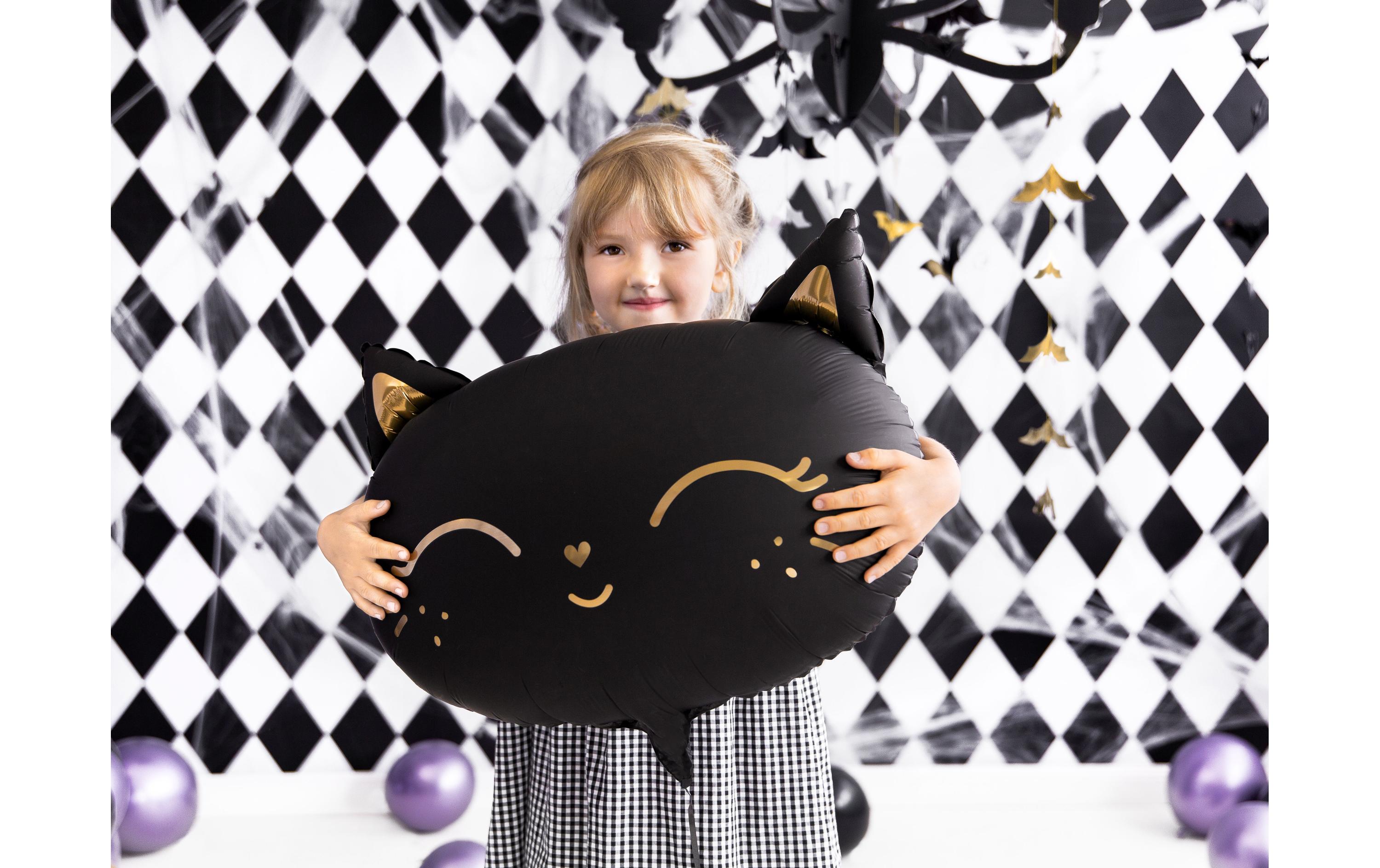 Partydeco Folienballon Cat Gold/Schwarz
