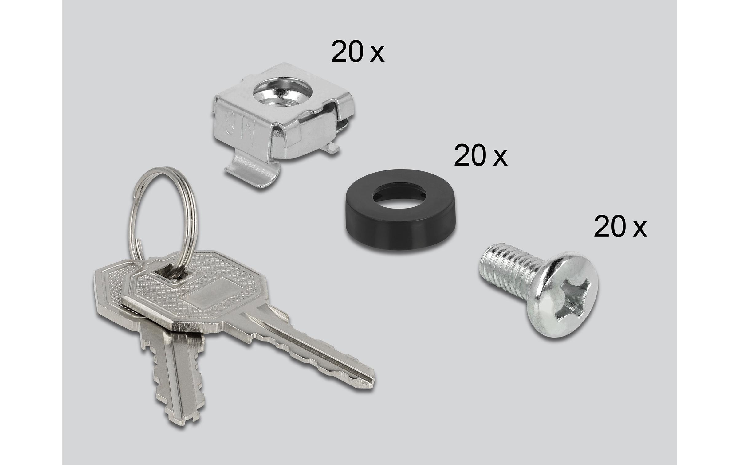 Delock Wandschrank 10 mit Glastür 10 / 4HE / Schwarz