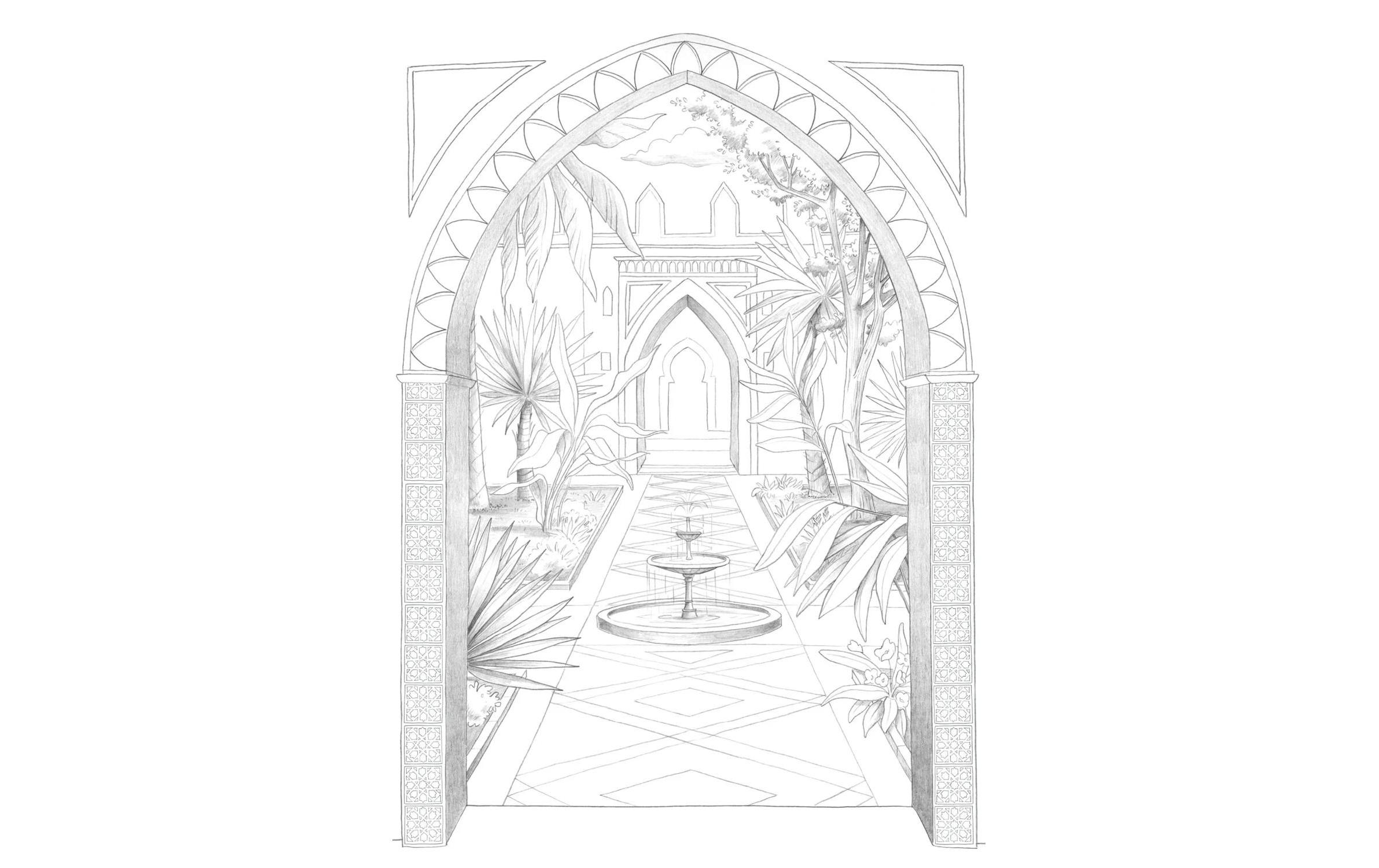 Clairefontaine Malblock Gärten A4, 20 Blatt, 6 Motive