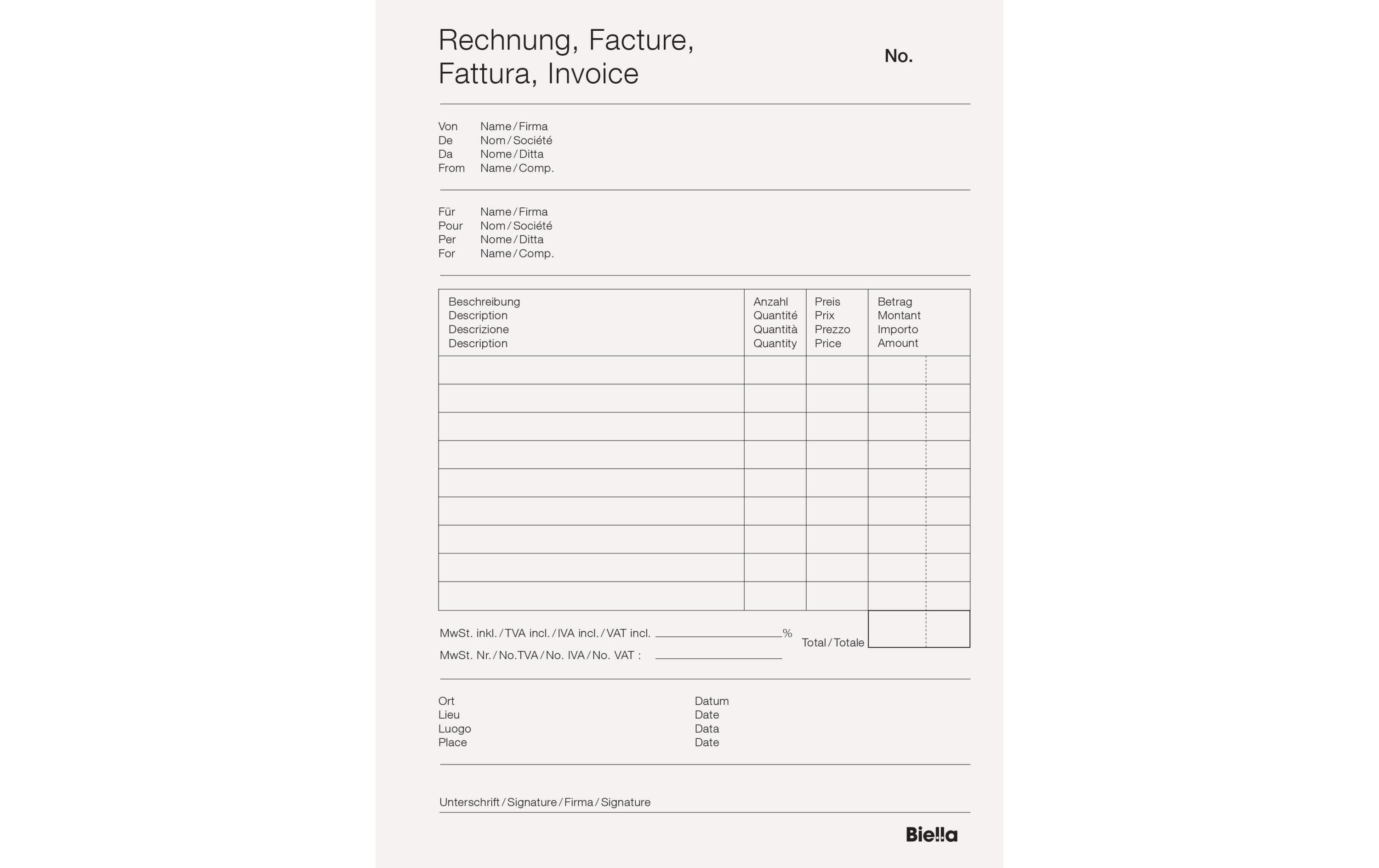 Biella Durchschreibeblock Copy Block A5 Rechnung