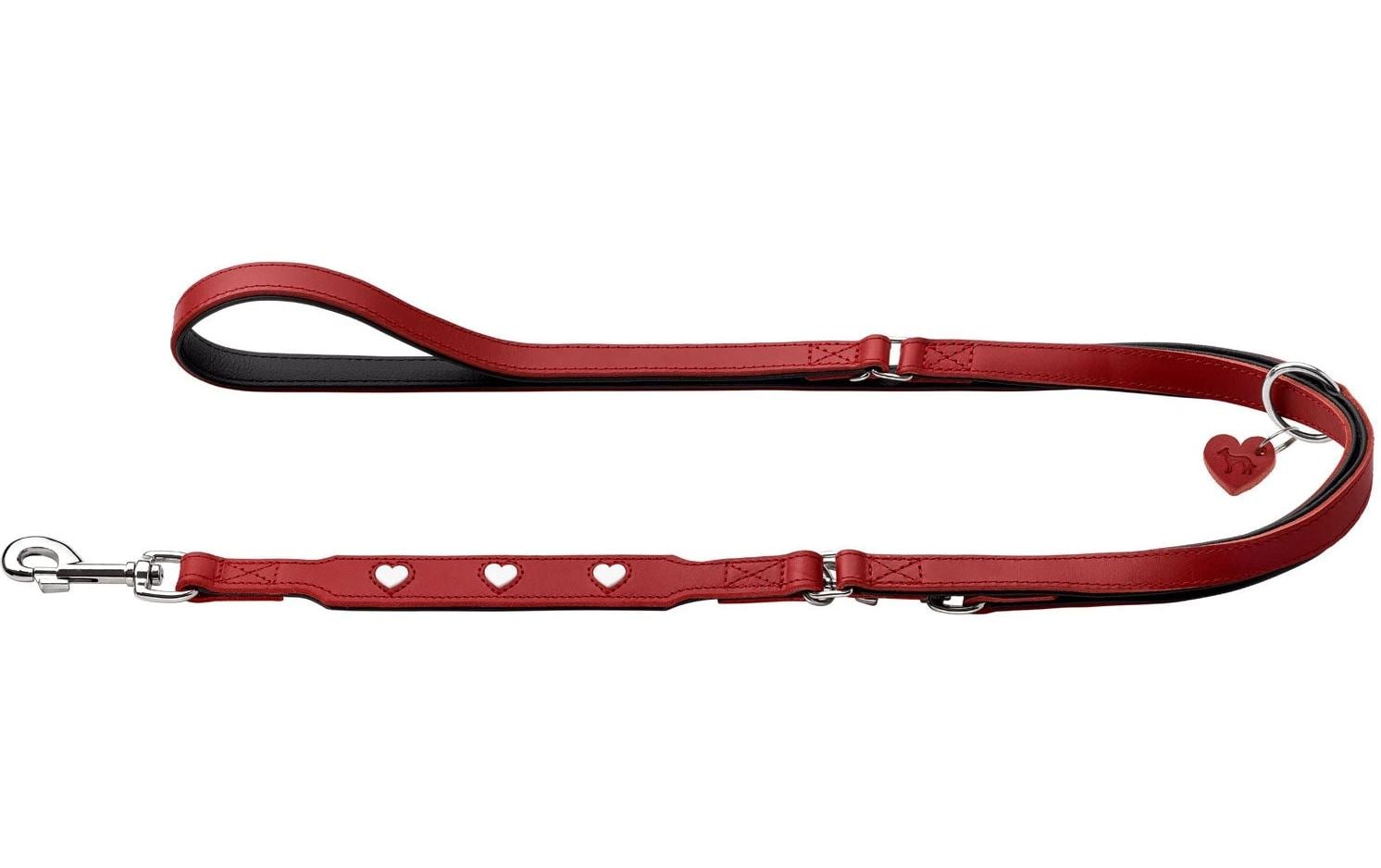 Hunter Verstellbare Führleine Love, 13/200, Rot/Schwarz