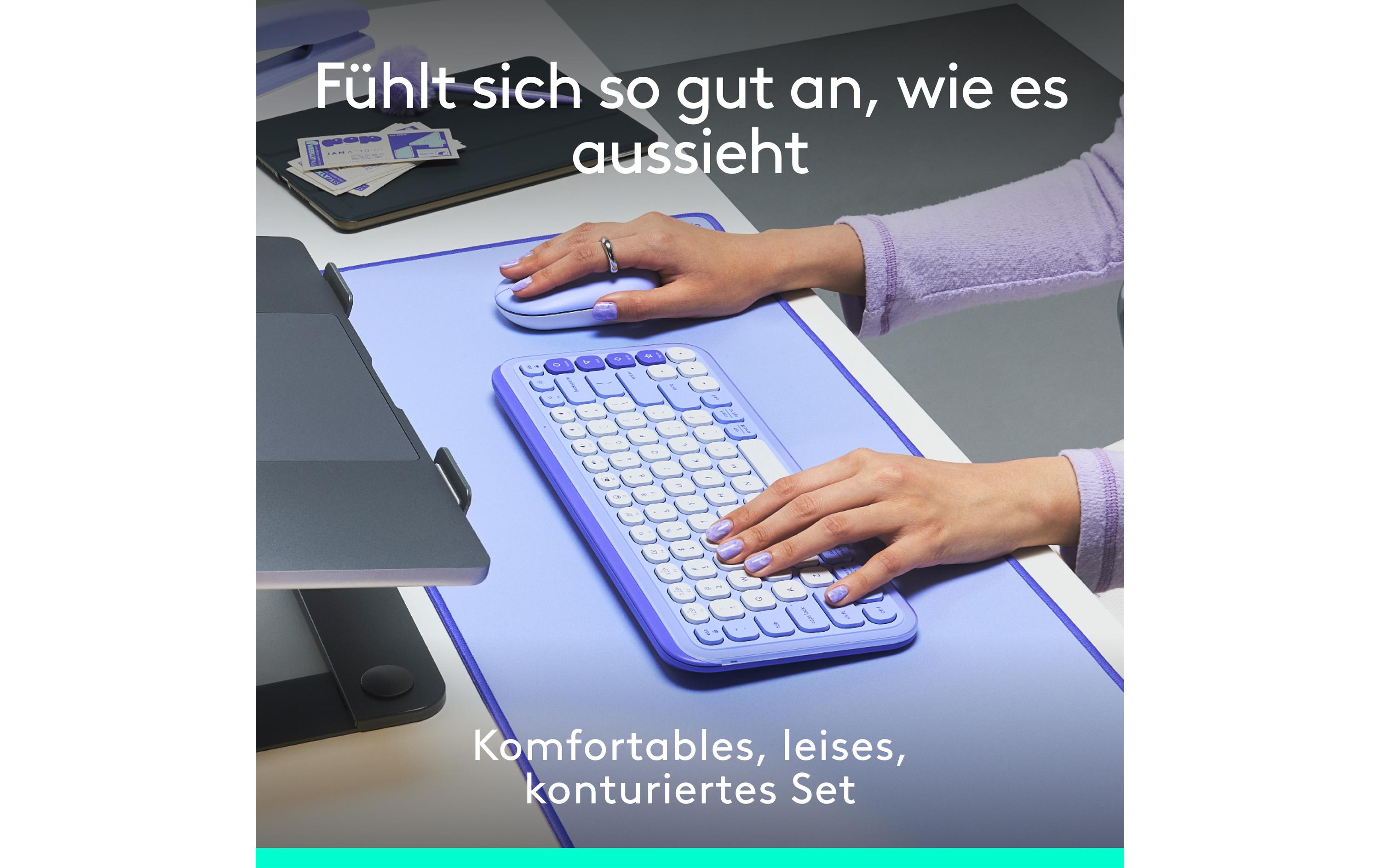 Logitech Tastatur-Maus-Set POP Icon Combo Lilac