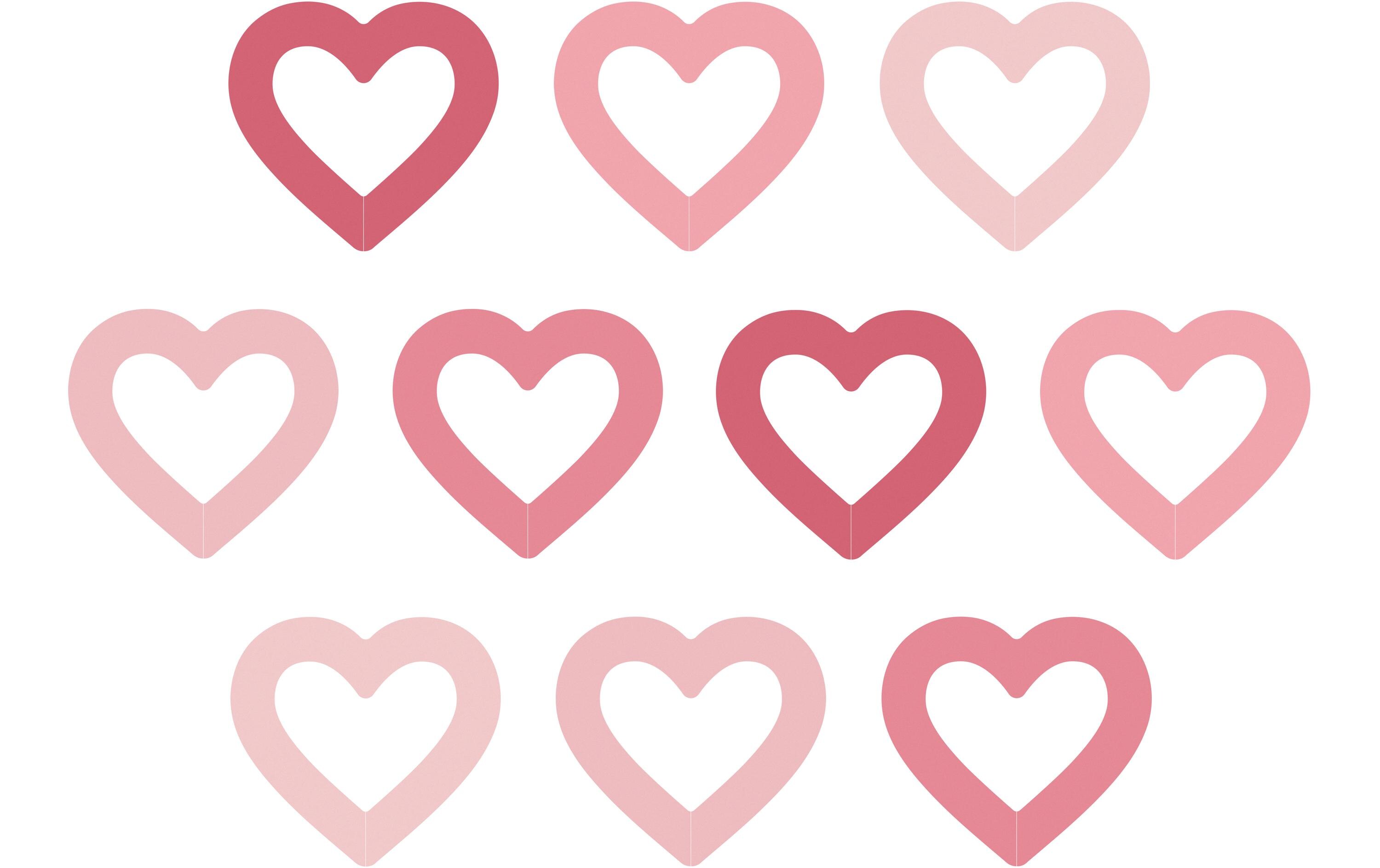 Partydeco Glasmarkierer Herz Rosa