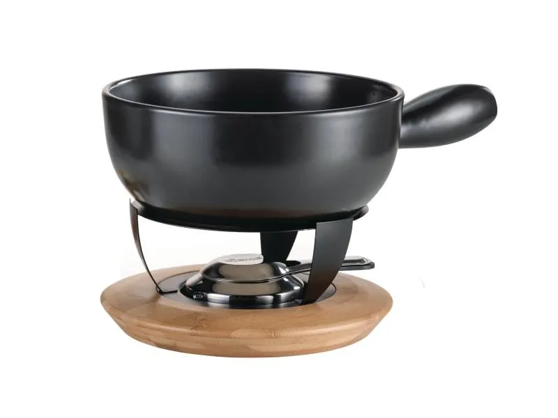 Koenig Käsefondue-Set Bamboo 3 Teile, Schwarz Koenig Käsefondue-Set Bamboo 3 Teile, Schwarz