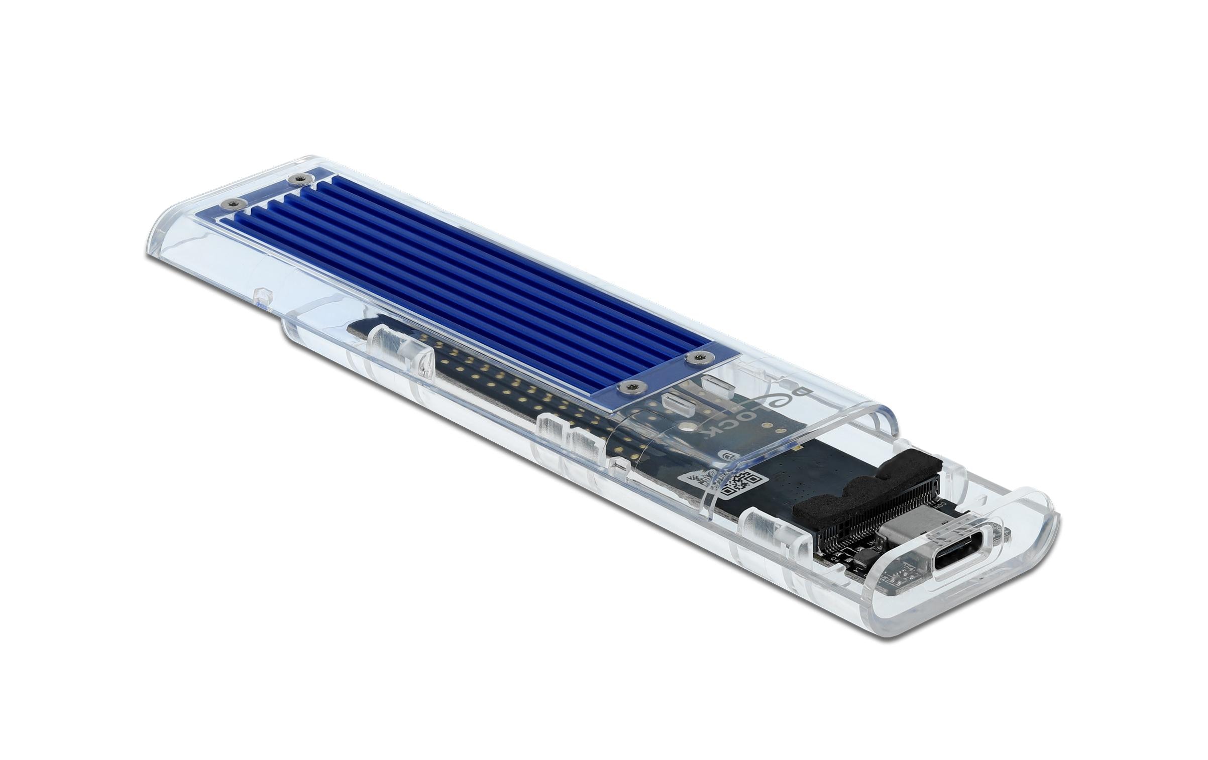Delock Externes Gehäuse USB3.1 Typ-C – NVME SSD M.2, Transparent Delock Externes Gehäuse USB3.1 Typ-C – NVME SSD M.2, Transparent