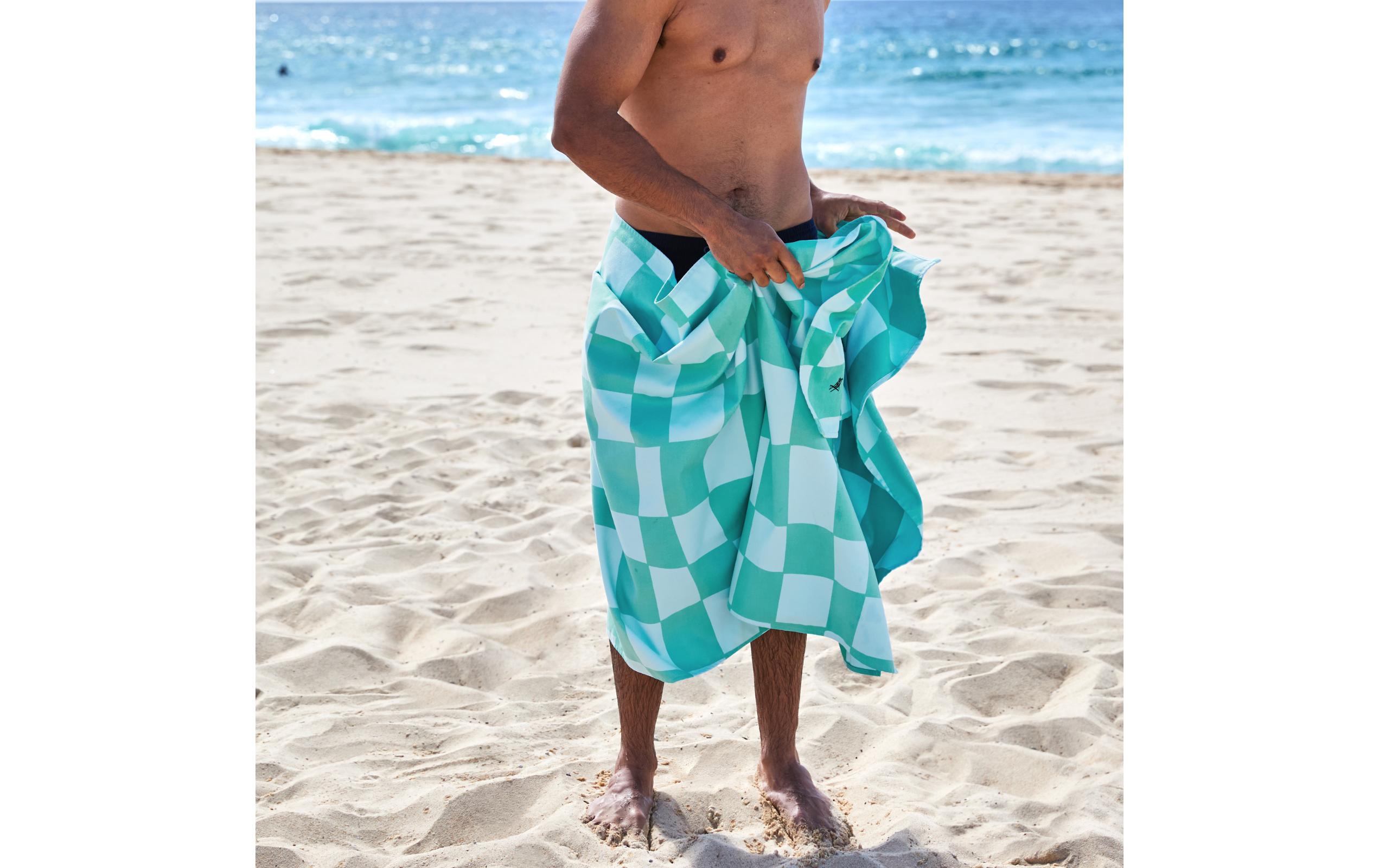 Dock & Bay Strandtuch Check Mate 200 cm x 90 cm, Türkis