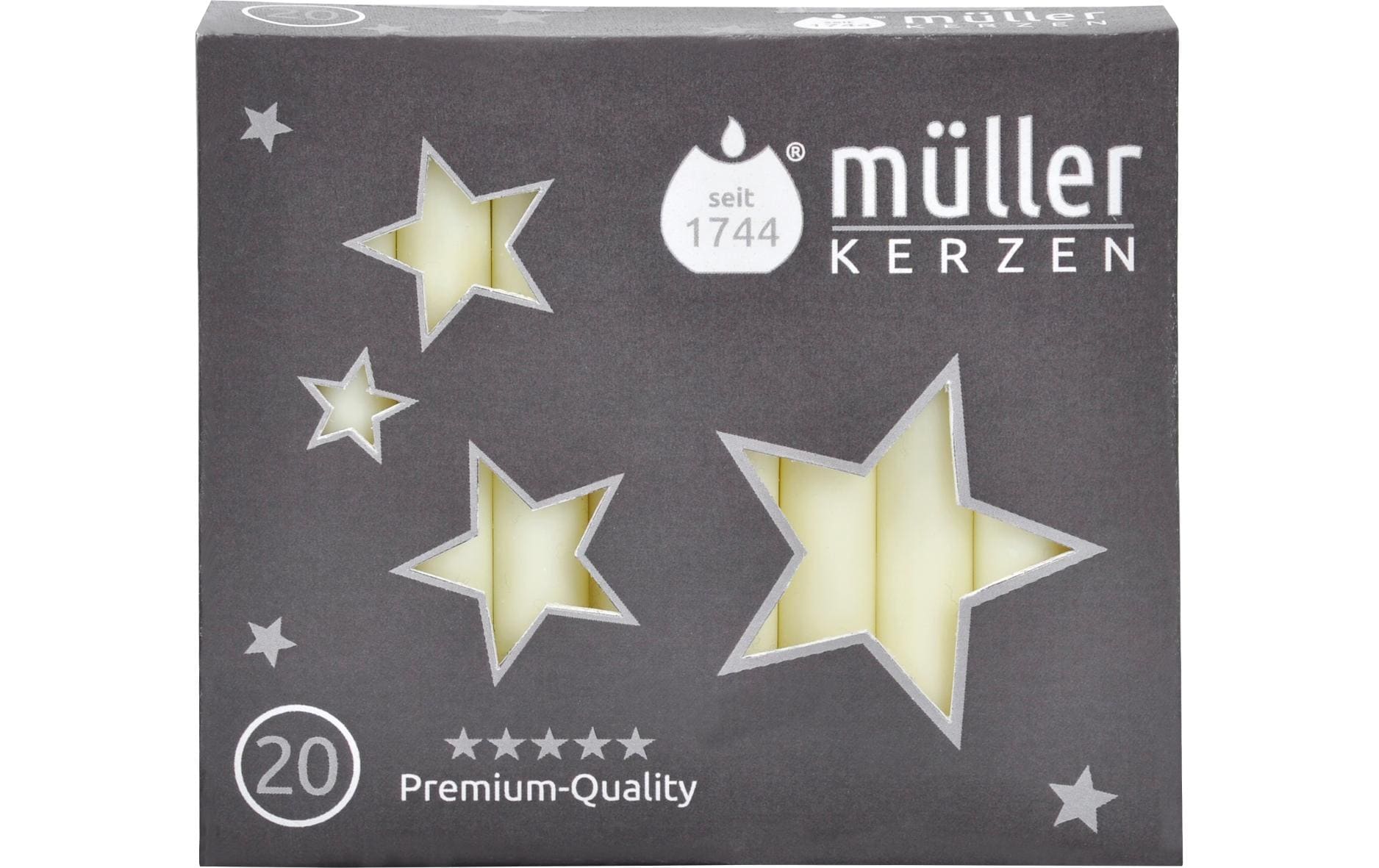 müller Kerzen Baumkerze Créme, 20 Stück