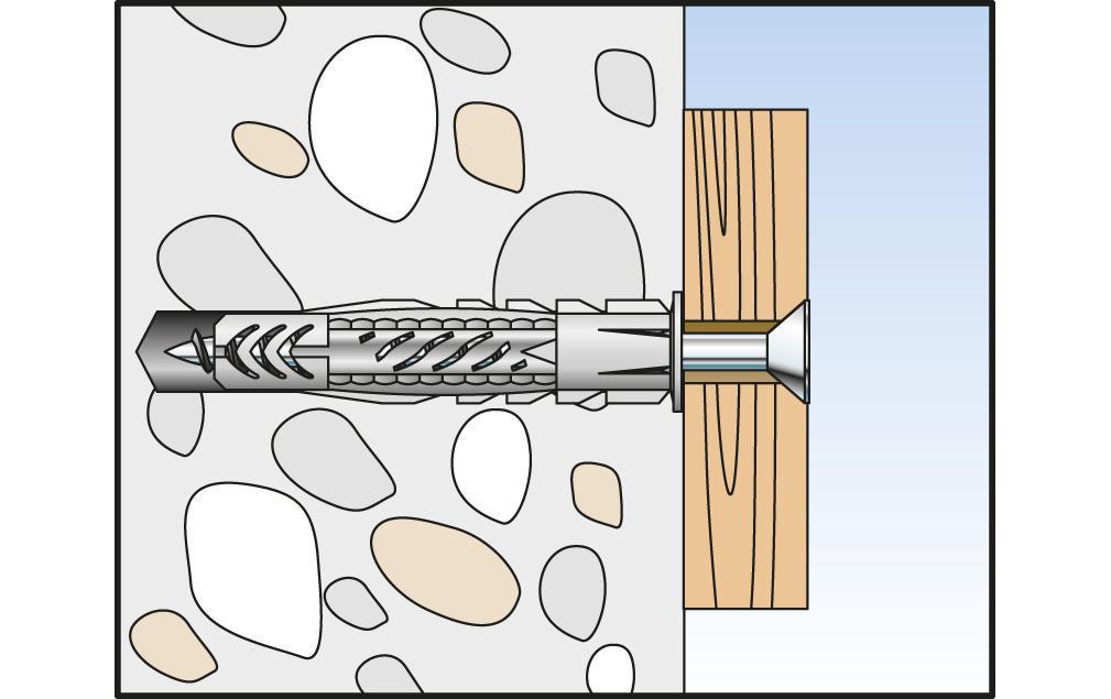 Fischer Universaldübel UX 10 x 60 R S mit Rand, 4 Stück Fischer Universaldübel UX 10 x 60 R S mit Rand, 4 Stück