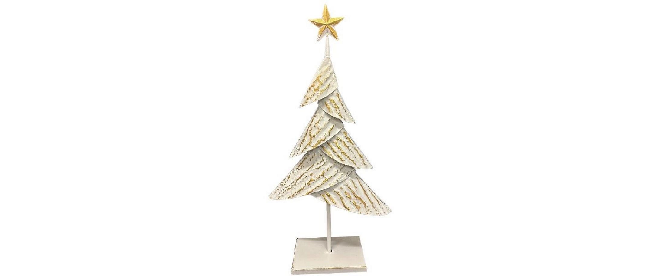 Dameco Weihnachtsfigur Christbaum 12 x 30 x 59 cm, Gold/Weiss