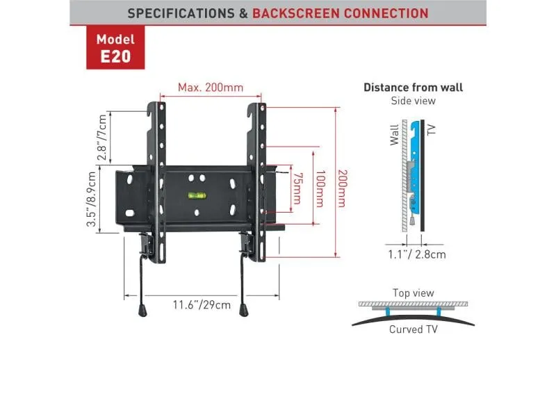 Barkan Wandhalterung WH E20 Schwarz Barkan Wandhalterung WH E20 Schwarz