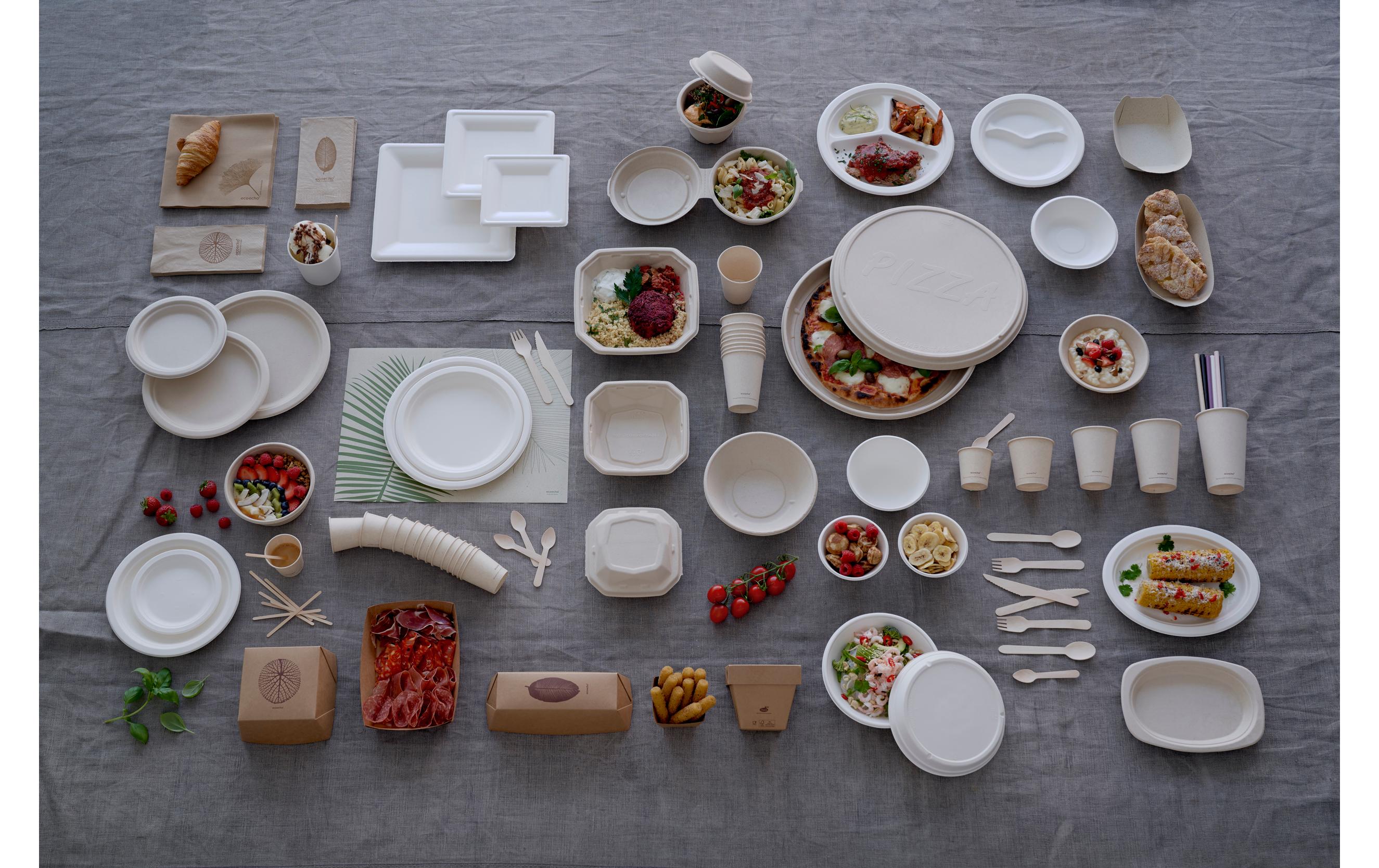 BioPak Einwegteller 22 cm, 50 Stück, Weiss