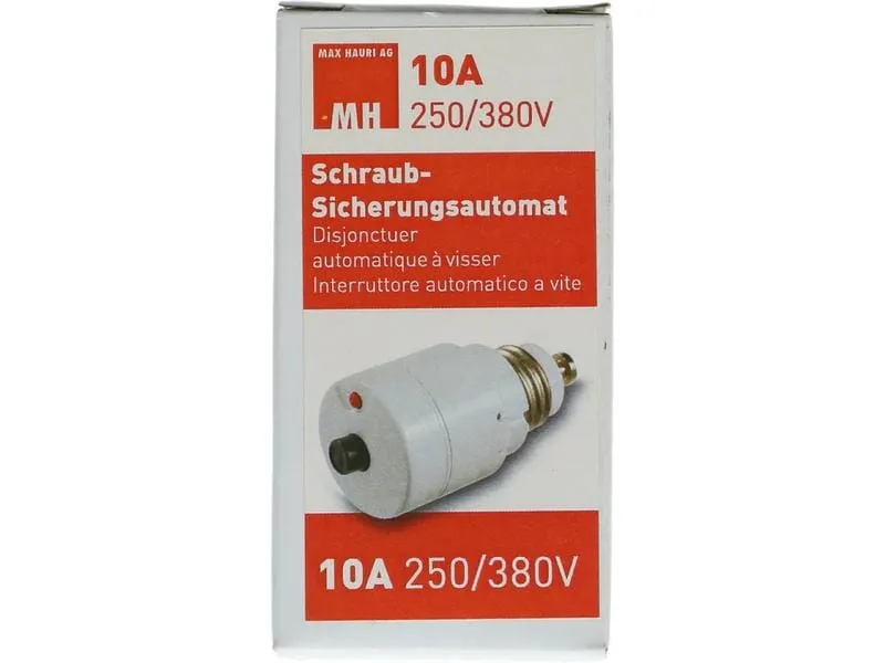 Max Hauri Schmelzsicherung Schraubautomat 10A, 250/380 V Max Hauri Schmelzsicherung Schraubautomat 10A, 250/380 V