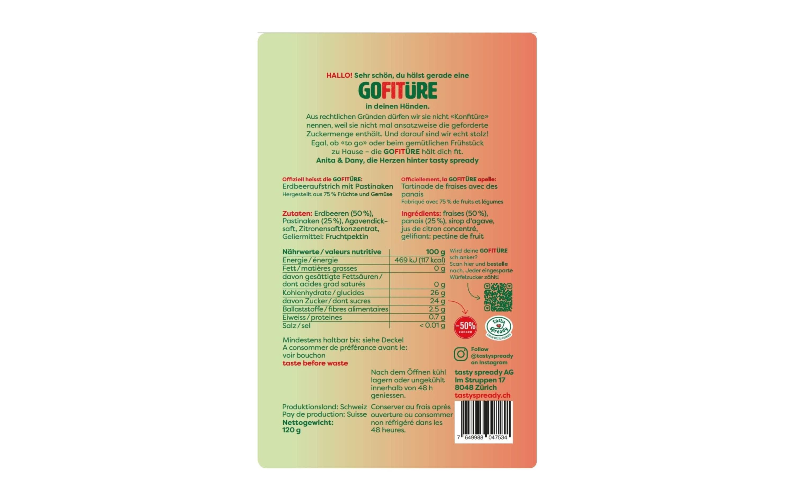 GOFITÜRE Bio Erdbeere die zuckerreduzierte Konfitüre Alternative