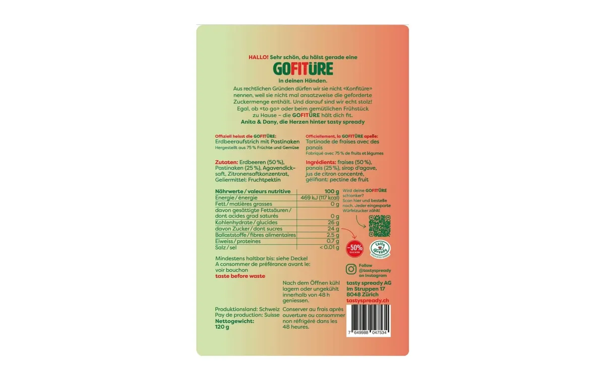 GOFITÜRE Bio Erdbeere die zuckerreduzierte Konfitüre Alternative