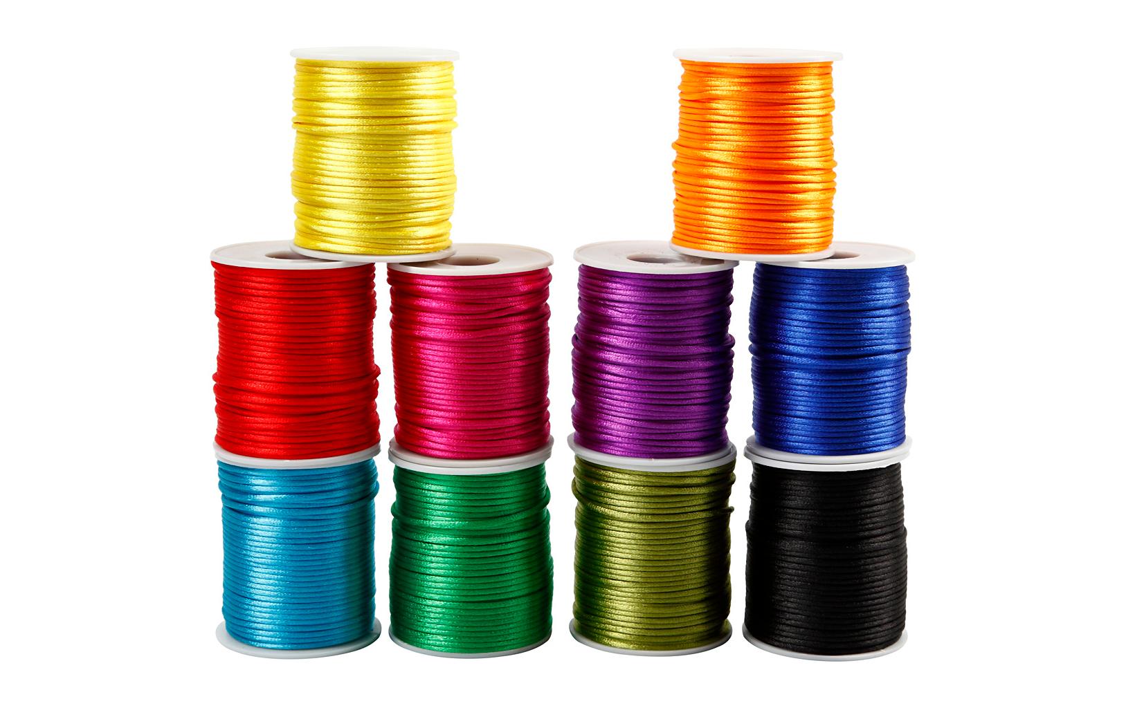 Creativ Company Satinband 2 mm x 50 m, mehrfarbig sortiert, 10 Stück Creativ Company Satinband 2 mm x 50 m, mehrfarbig sortiert, 10 Stück