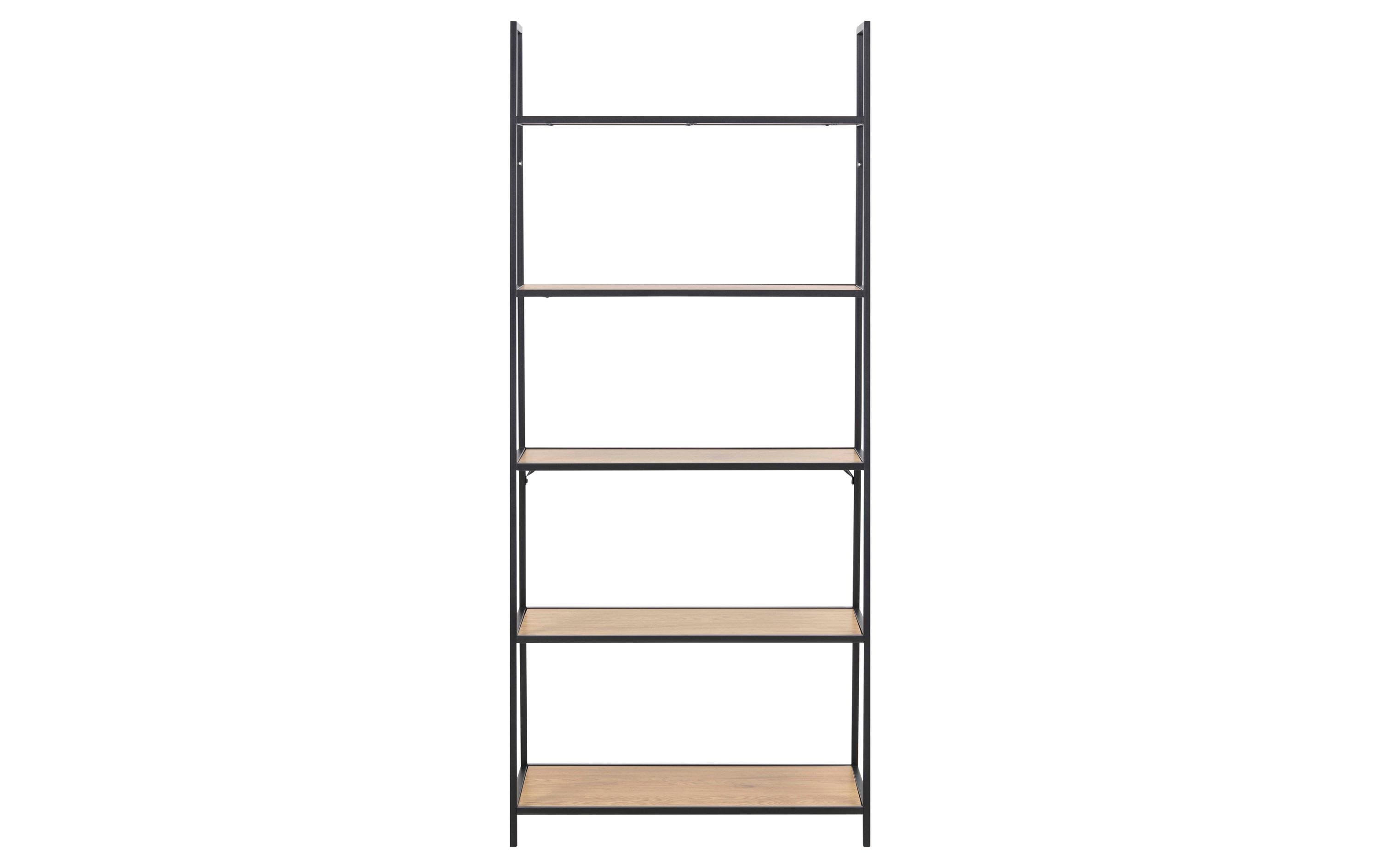 AC Design Regal Seaford 77 x 36 x 174.5 cm, Eiche/Schwarz matt