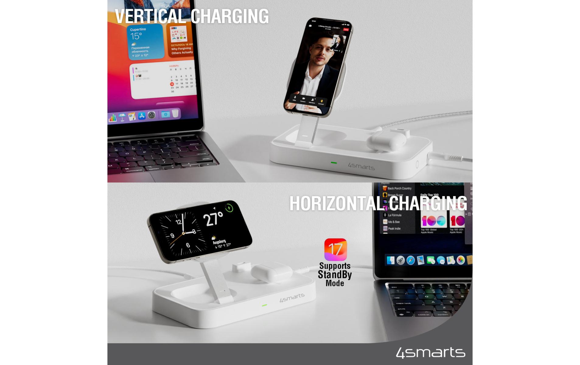 4smarts Wireless Charger Qi2 Weiss