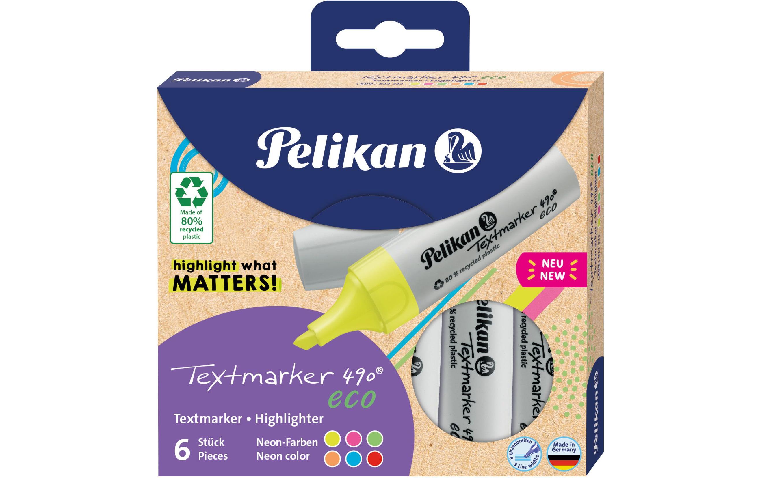Pelikan Textmarker 490 eco Set 6 Stück, Mehrfarbig Pelikan Textmarker 490 eco Set 6 Stück, Mehrfarbig