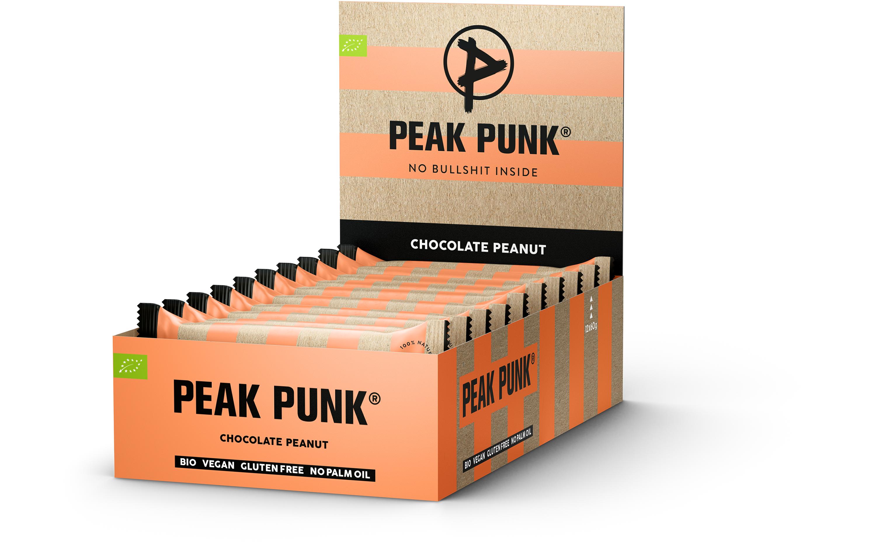 PEAK PUNK Bio Oat Flapjack – Chocolate Peanut 12 x 60 g