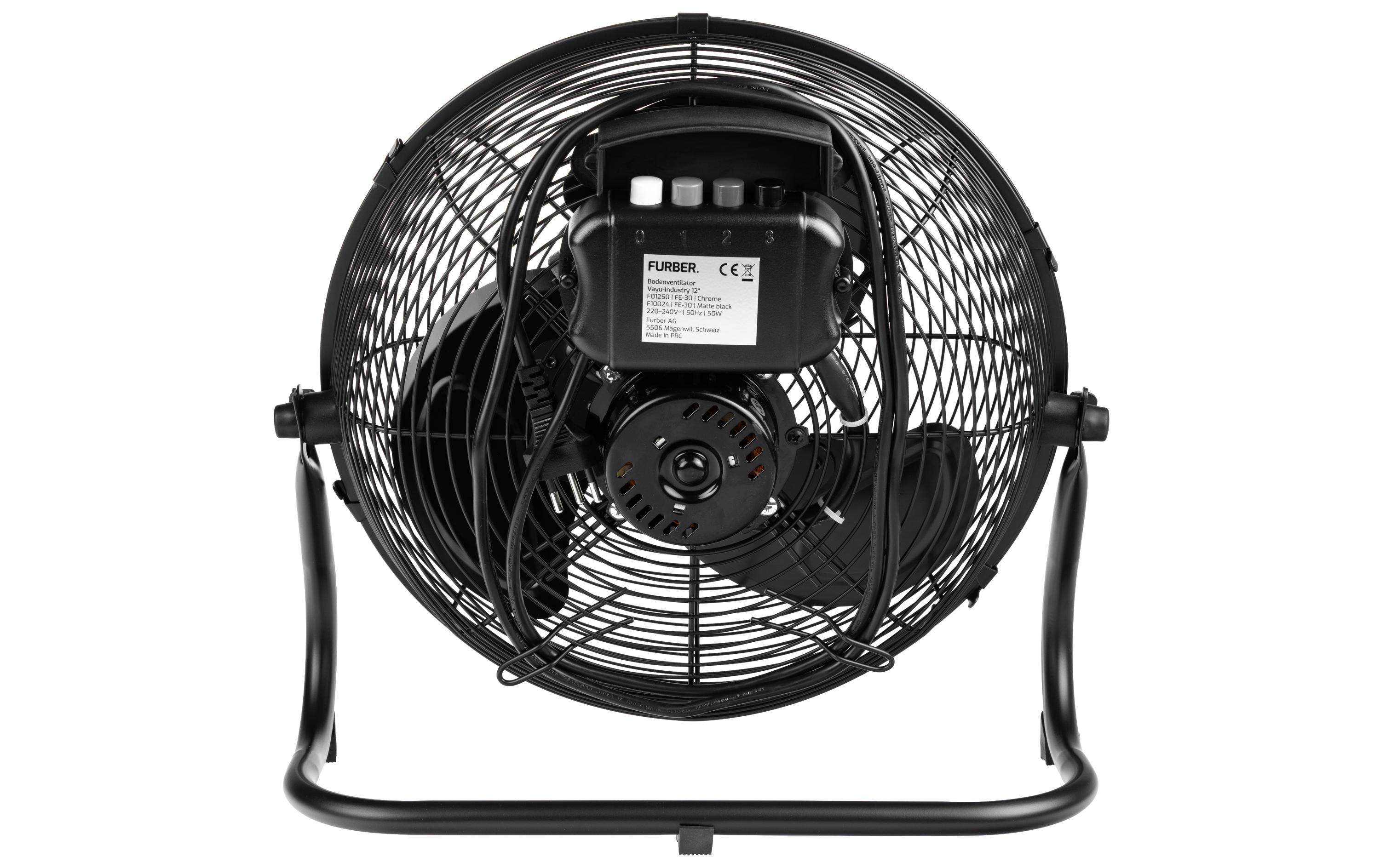 FURBER Bodenventilator Vayu-Industry 12 Schwarz matt