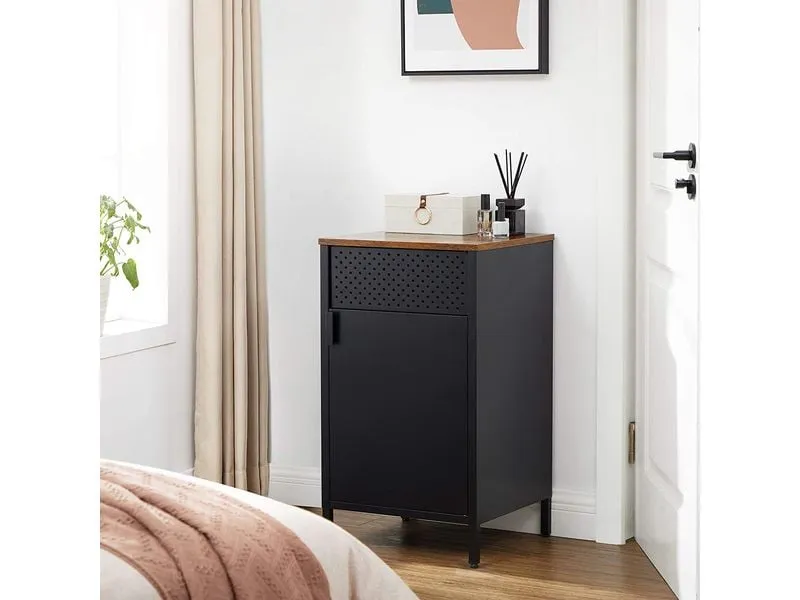 Songmics Kommode 42.5 x 76 cm, Schwarz/Braun