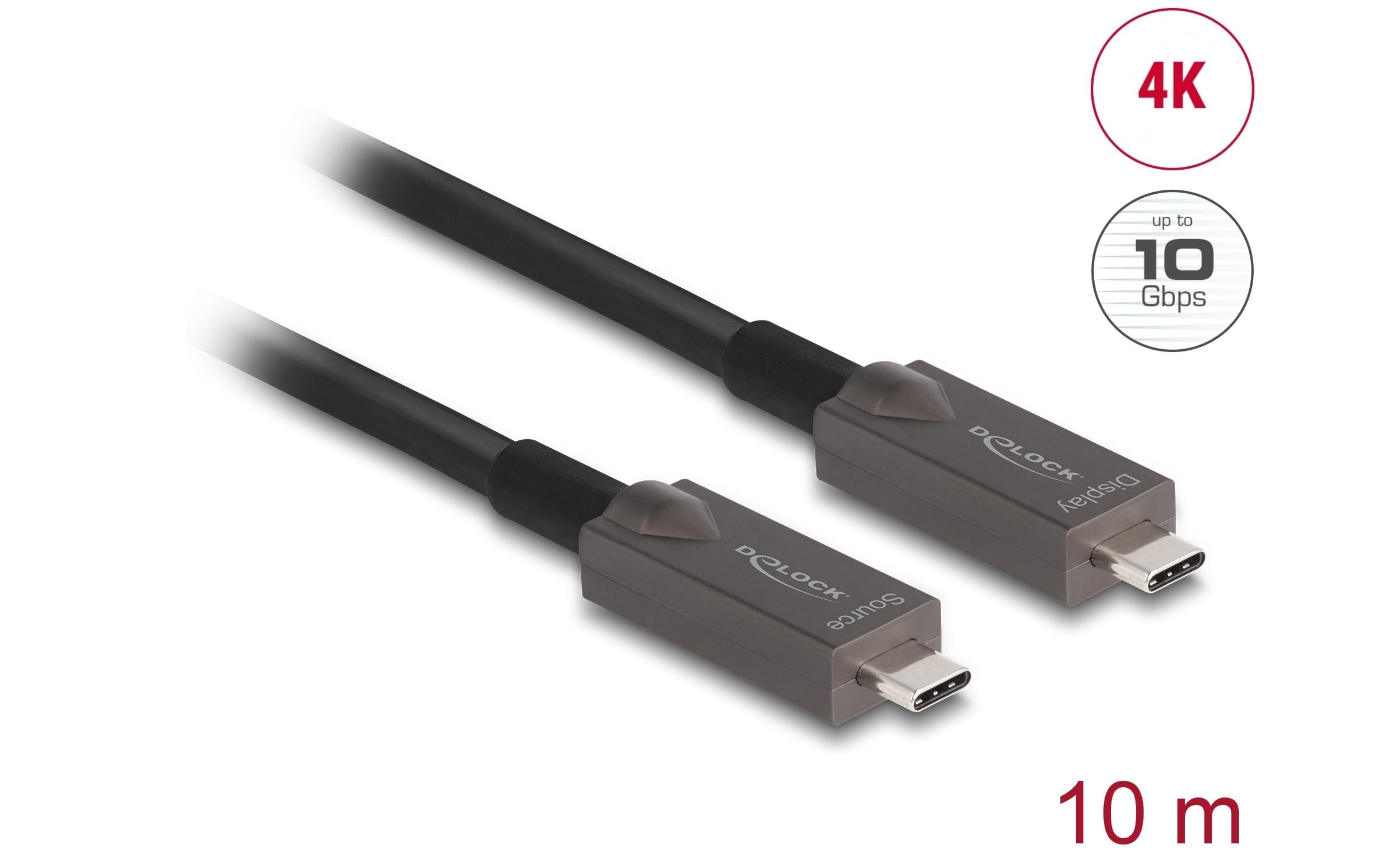 Delock Optisches Kabel 4K 10Gbps USB Type-C - USB Type-C, 10 m