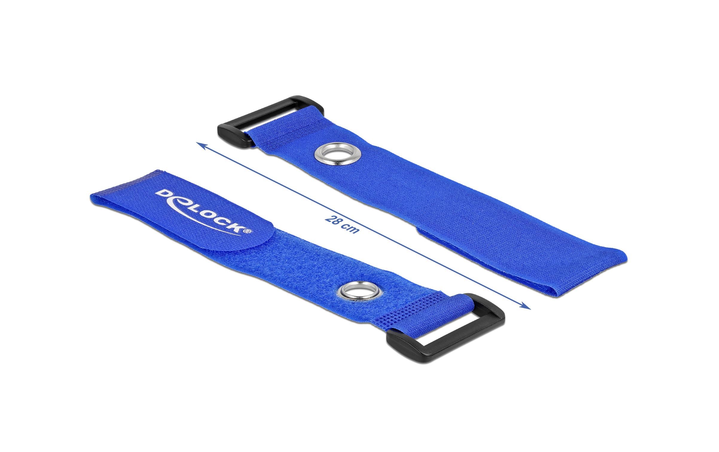Delock Klettkabelbinder Blau 280 mm x 38 mm 3 Stück