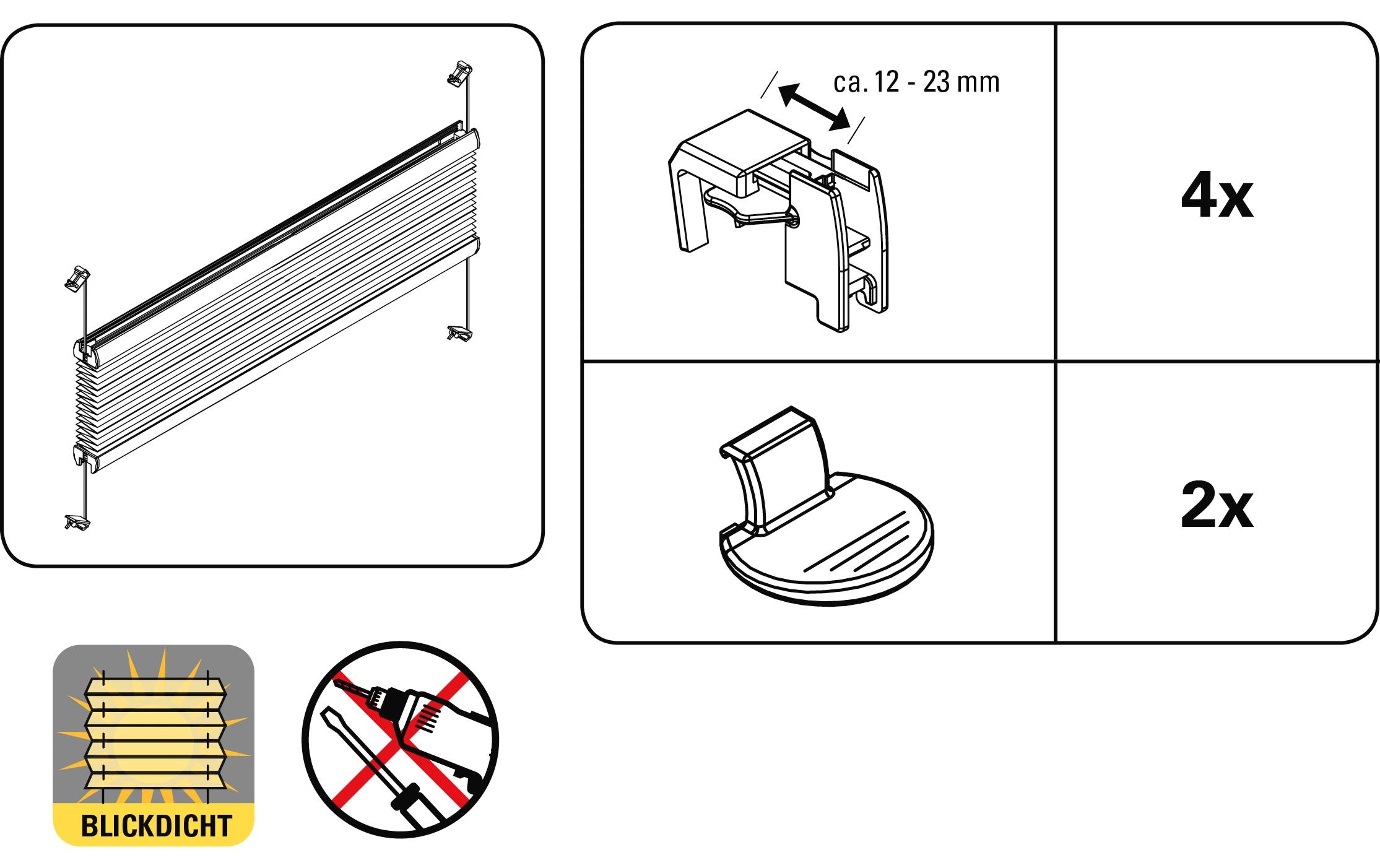 Gardinia EF Plissee Pia 50 x 130 cm, Weiss