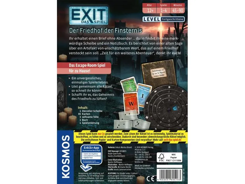 Kosmos Kennerspiel EXIT: Der Friedhof der Finsternis -DE-