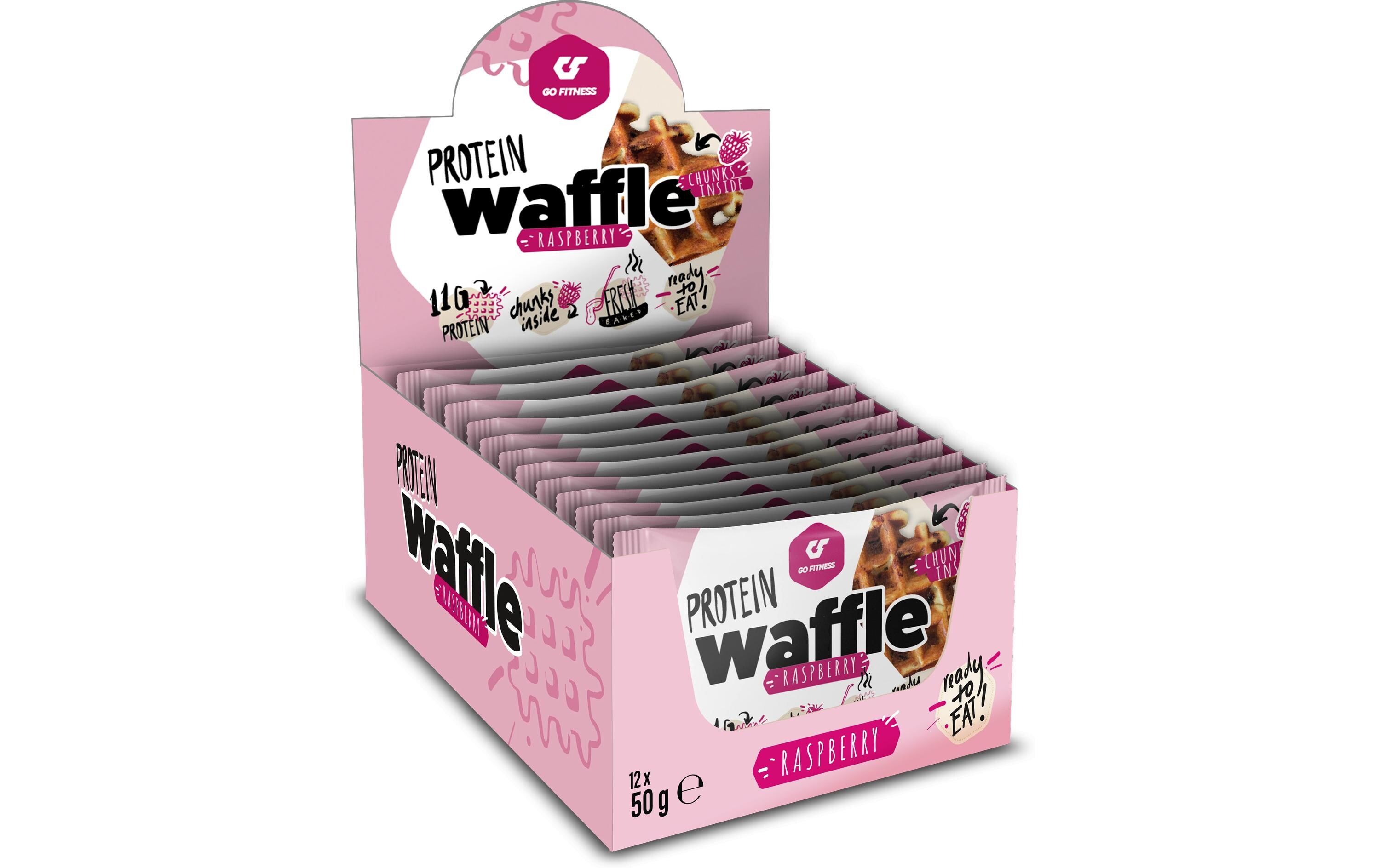 Go Fitness Nutrition Protein Waffle Box 12 x 50 g, Himbeere