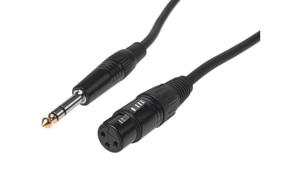 Bemero XLR-Kabel XLRf - 6.3 Klinken symmetrisch 1.5 m, Schwarz