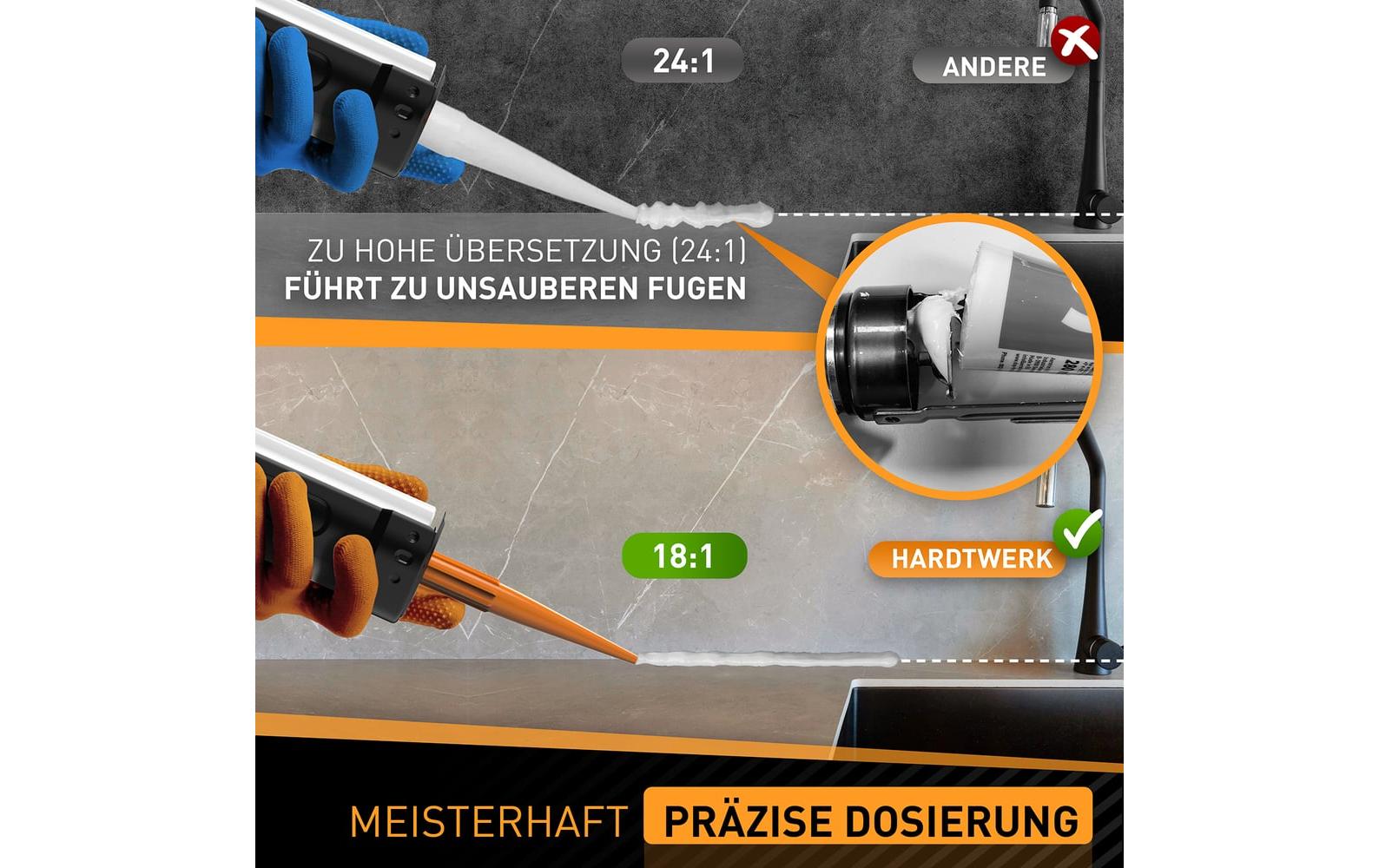 Hardtwerk Kartuschenpresse mit Kartuschen-Cutter 150-310 ml