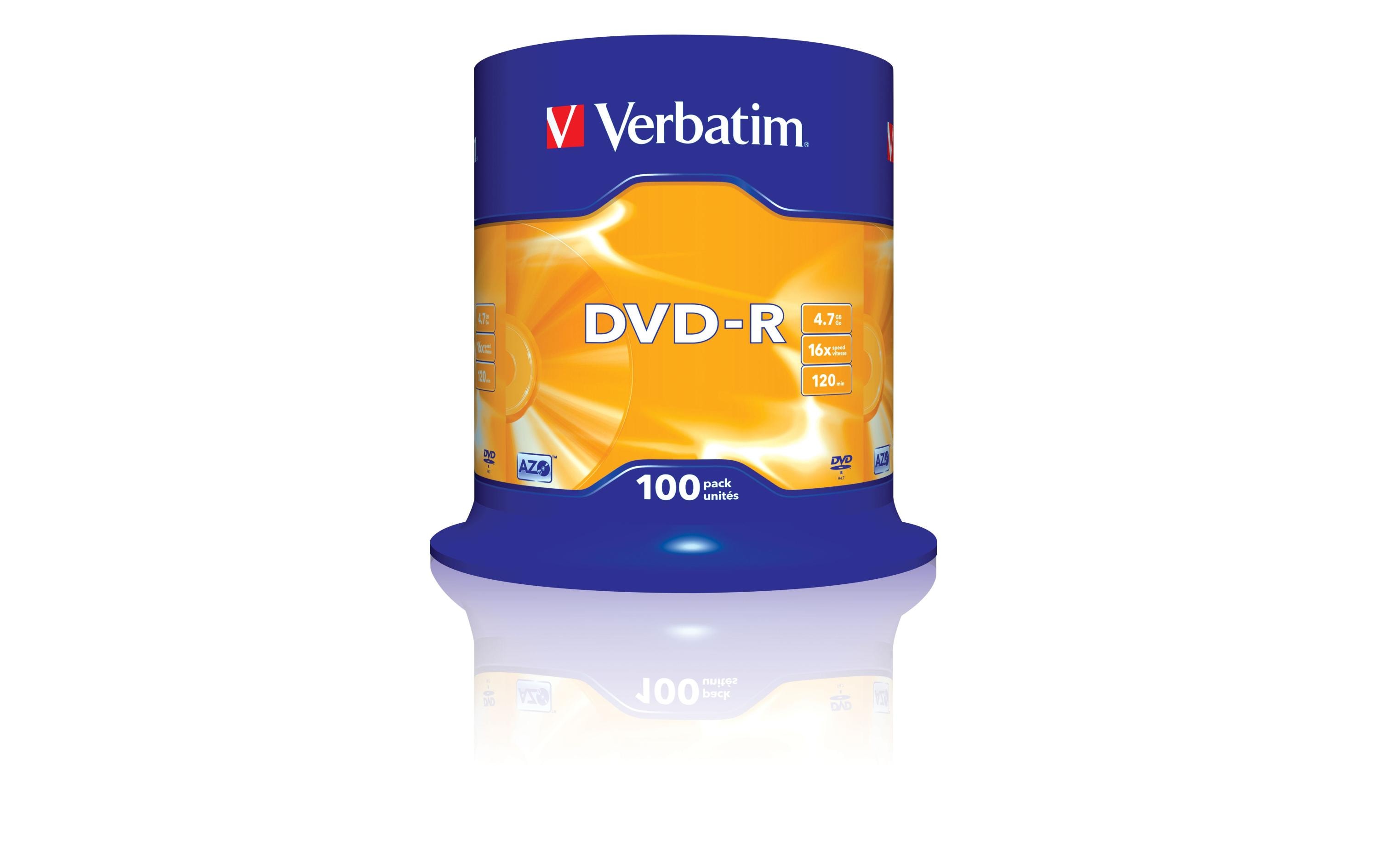 Verbatim DVD-R 4.7 GB, Spindel (100 Stück) Verbatim DVD-R 4.7 GB, Spindel (100 Stück)