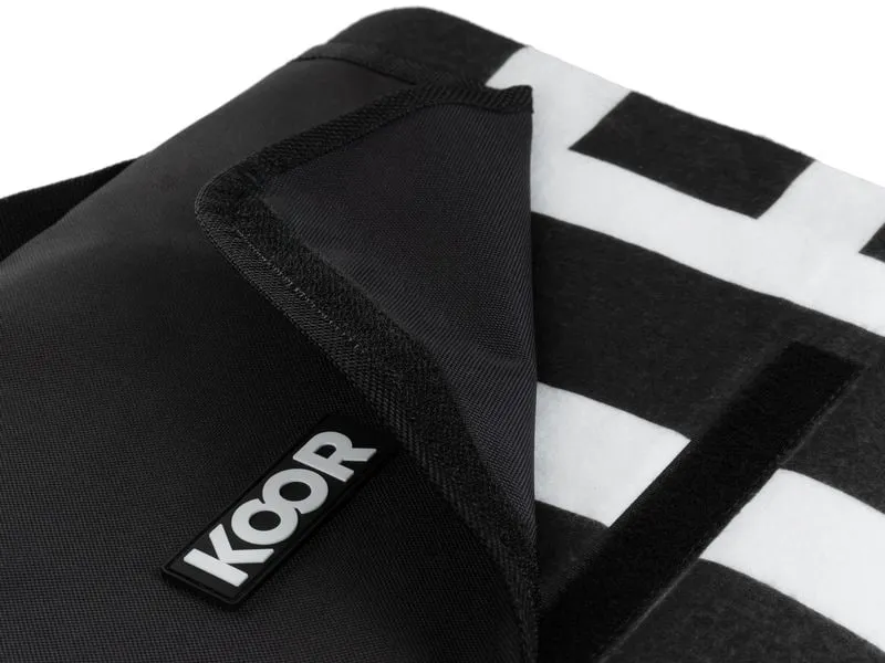 KOOR Picknickdecke Check, Schwarz/Weiss 200 x 250 cm