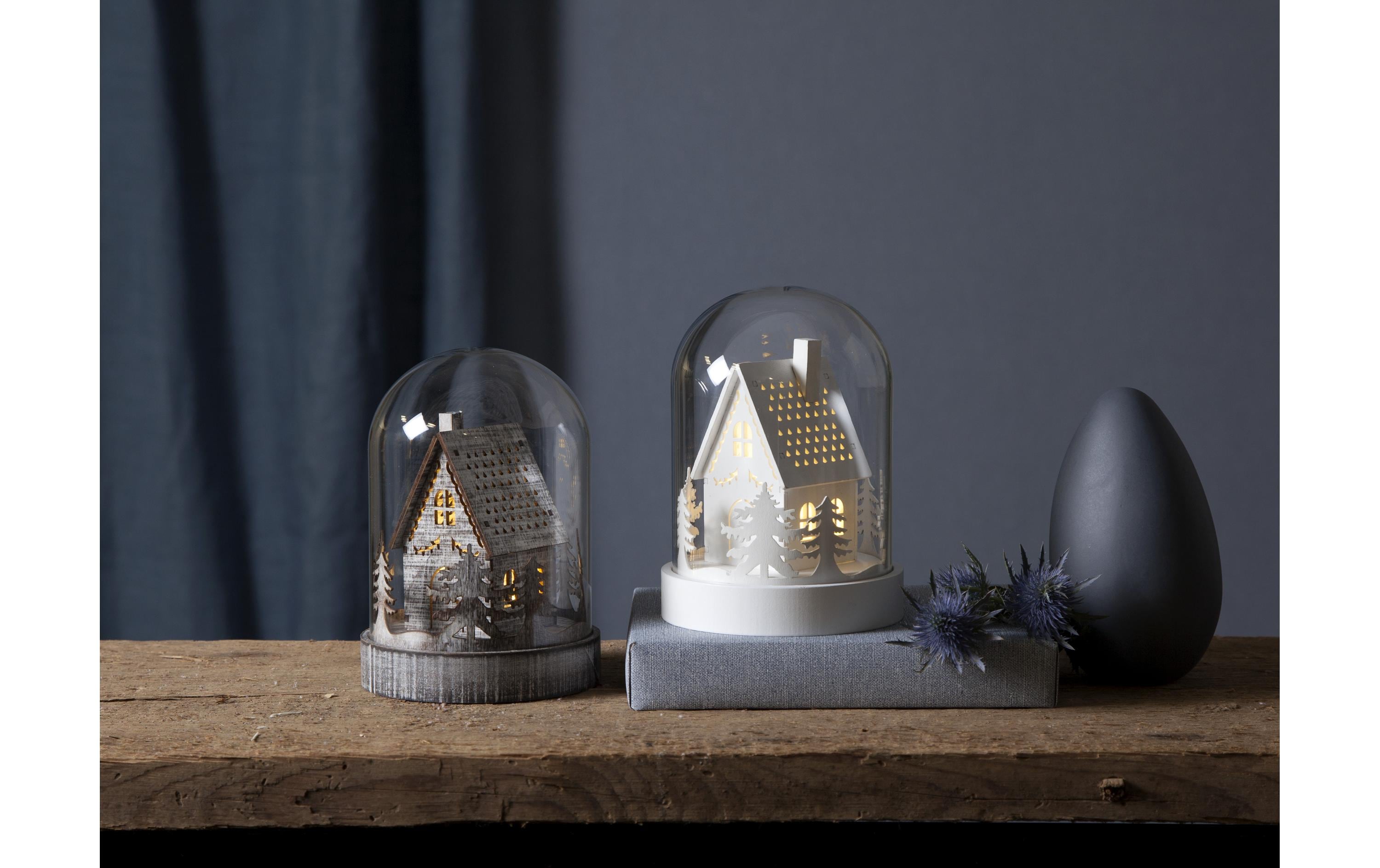 Star Trading Schneekugel Kupol Haus 17.5 cm, Weiss