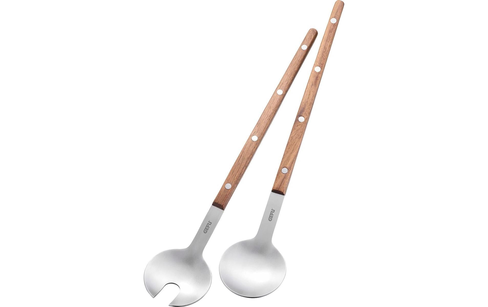 GEFU Salatbesteck Fligo 2-teilig, Braun/Silber