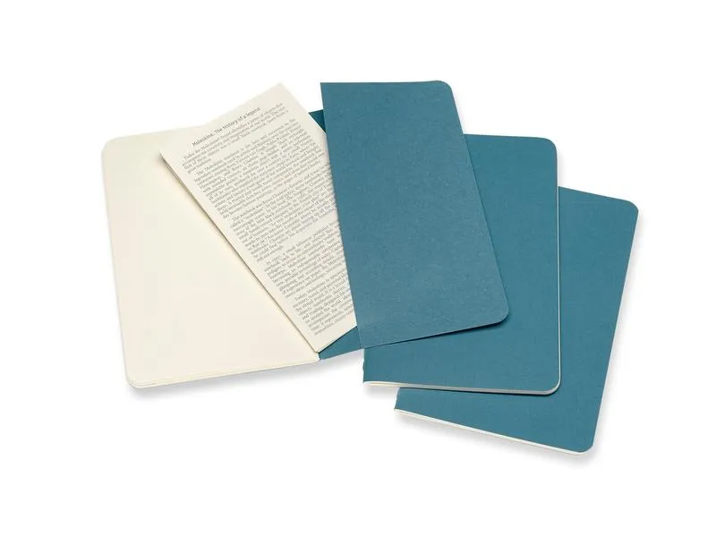 Moleskine Notizbuch Classic 9 x 14 cm, Blau, Blanko, 3 Stück Moleskine Notizbuch Classic 9 x 14 cm, Blau, Blanko, 3 Stück