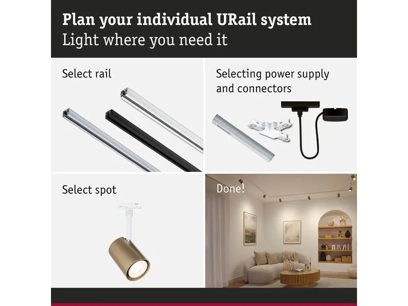 Paulmann URail Schienenspot Luxe GU10 max. 10W 230 V Gold matt Paulmann URail Schienenspot Luxe GU10 max. 10W 230 V Gold matt