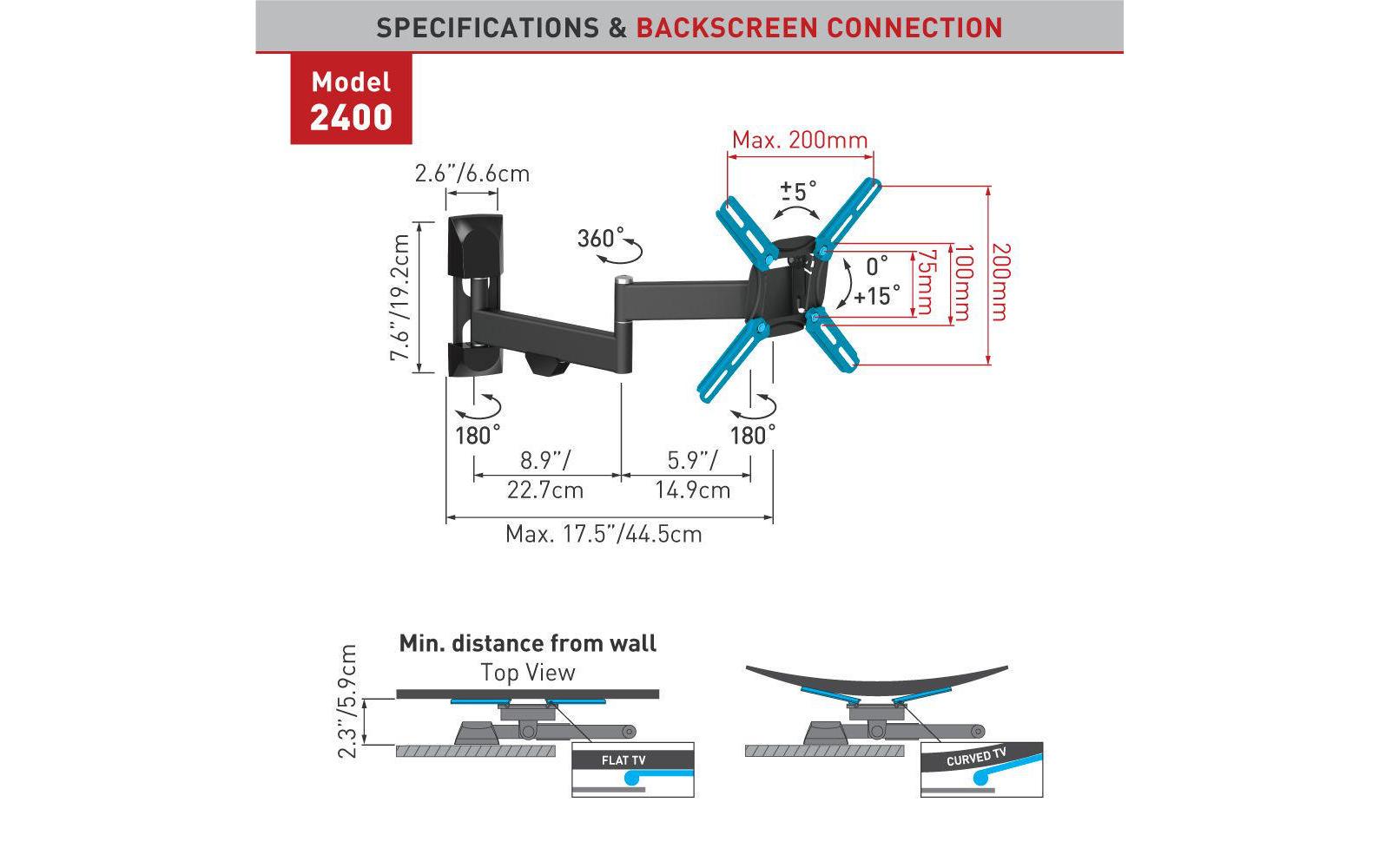 Barkan Wandhalterung WH 2400 Schwarz Barkan Wandhalterung WH 2400 Schwarz